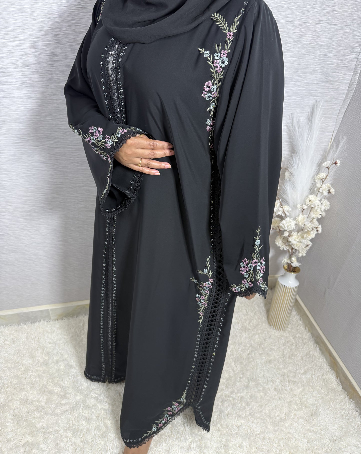 G040 Black Abaya Set