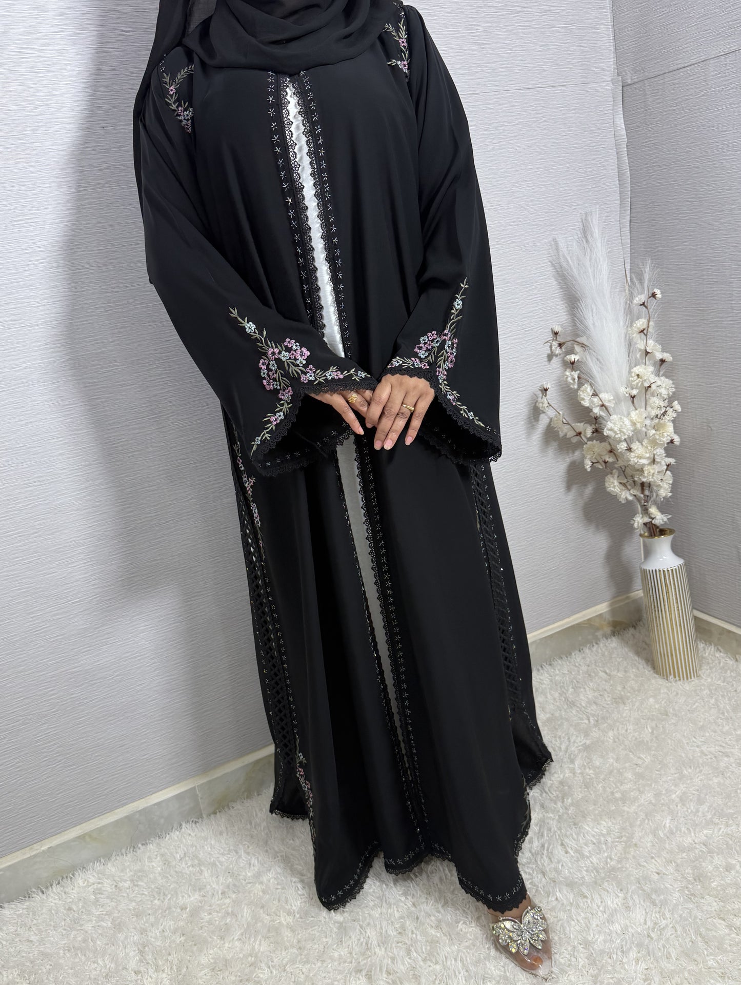 G040 Black Abaya Set