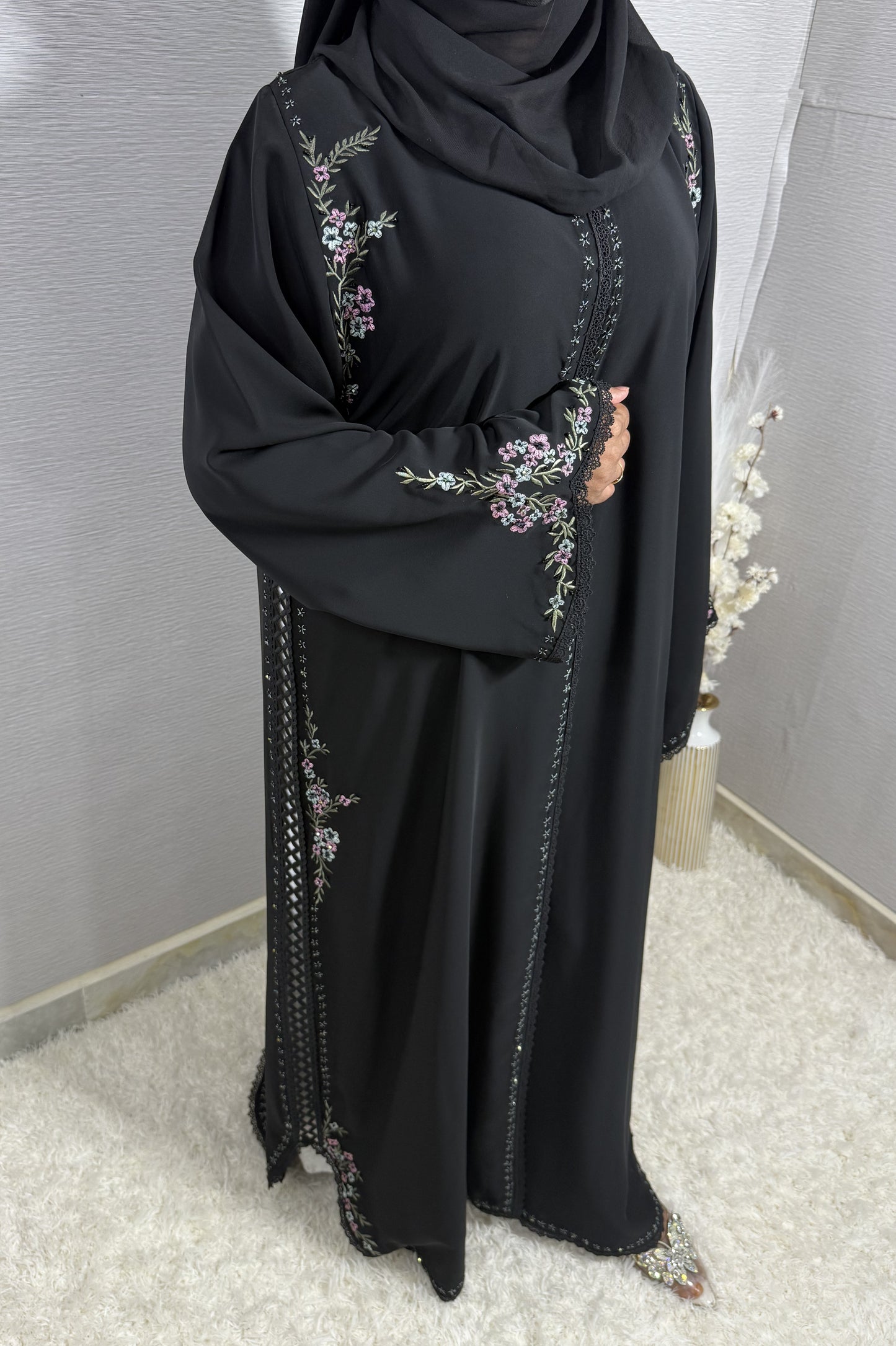 G040 Black Abaya Set