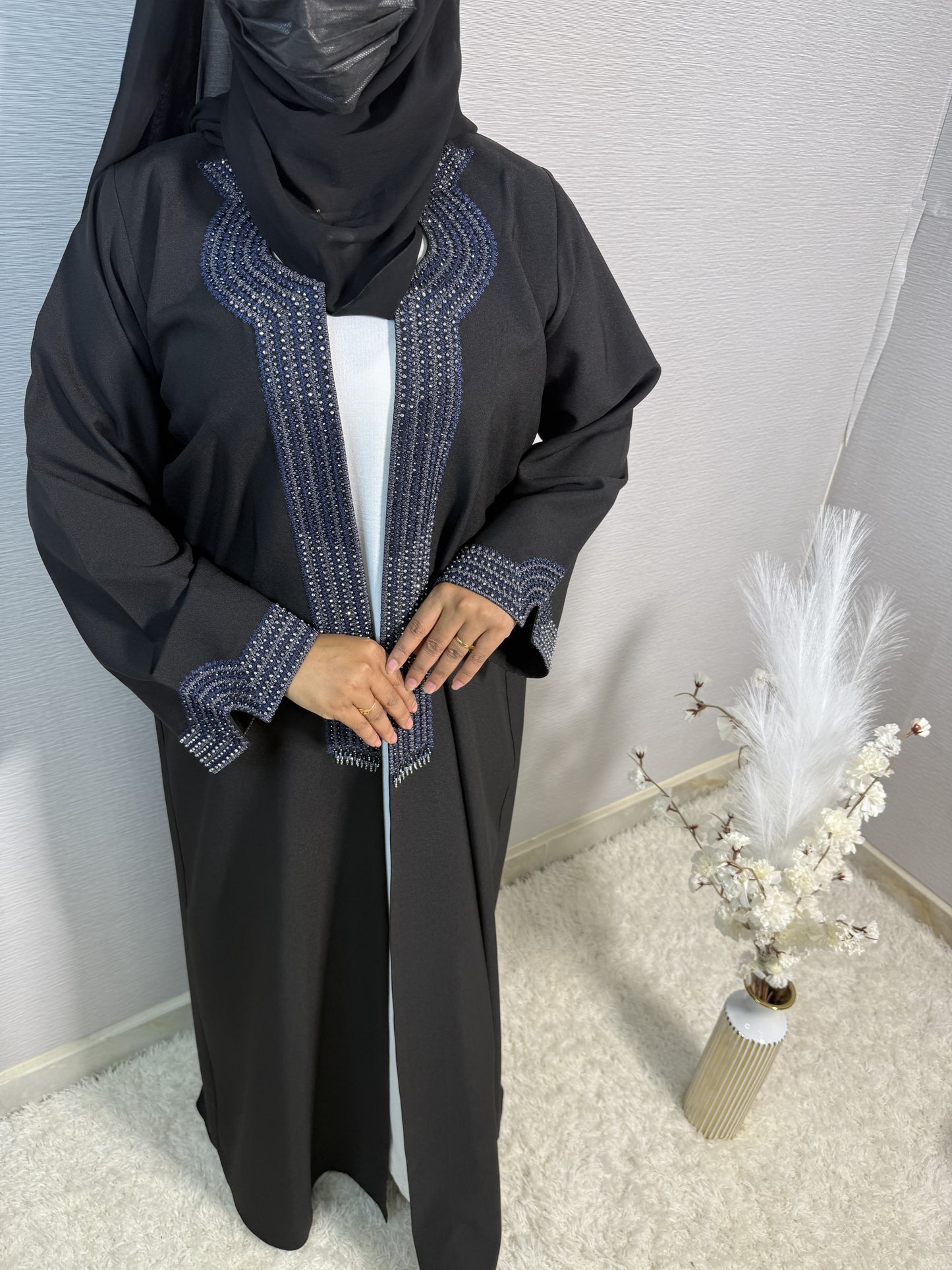 G037 Black Abaya Set