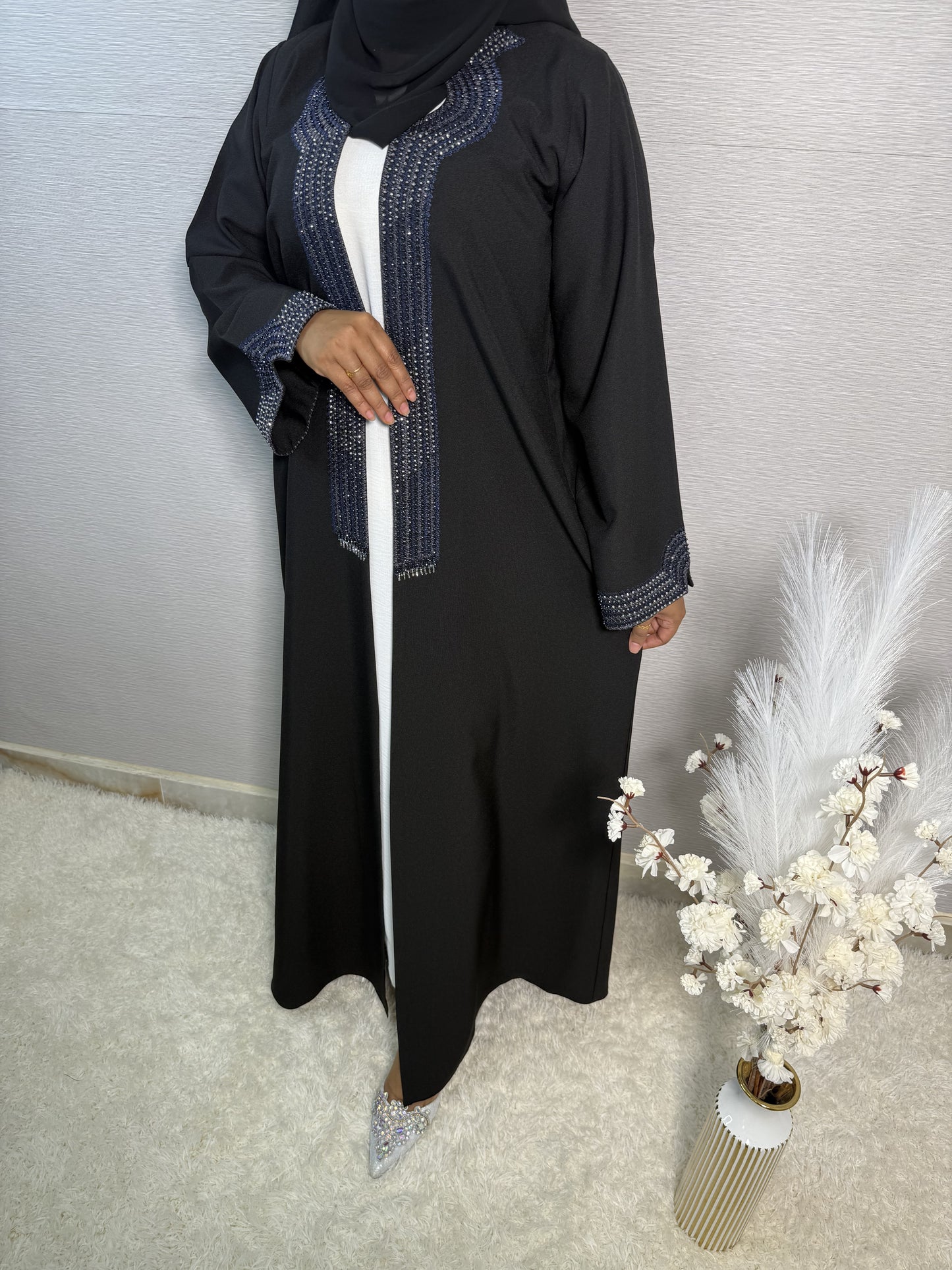 G037 Black Abaya Set