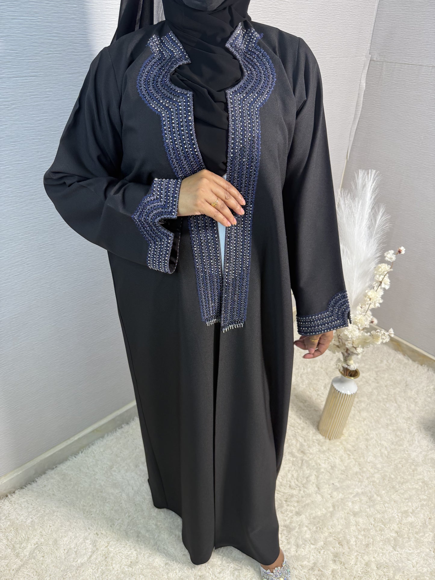 G037 Black Abaya Set