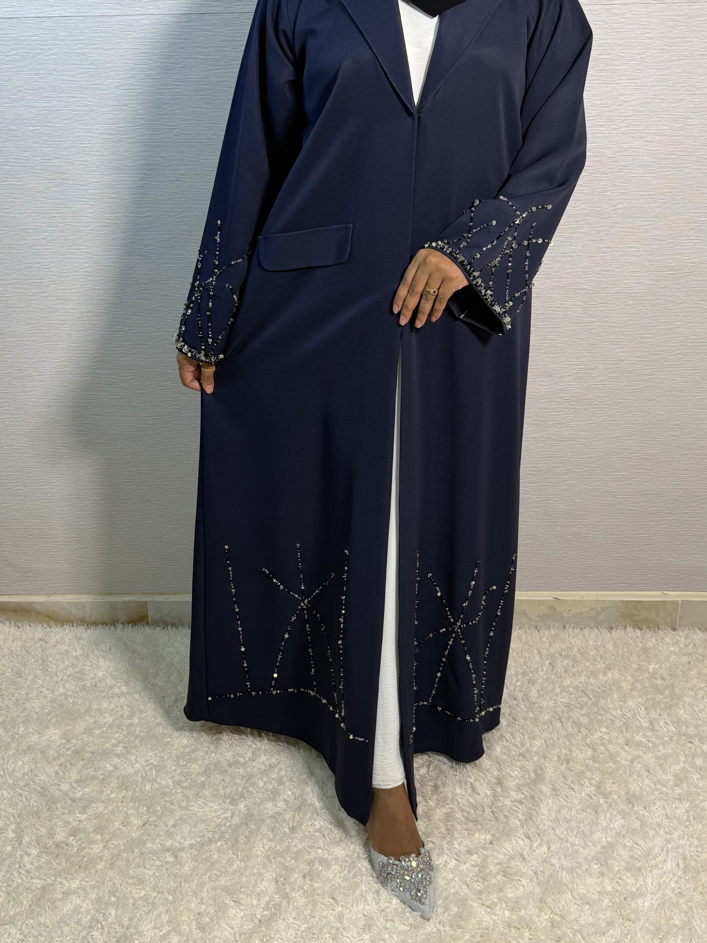 G033 Blue Abaya Set