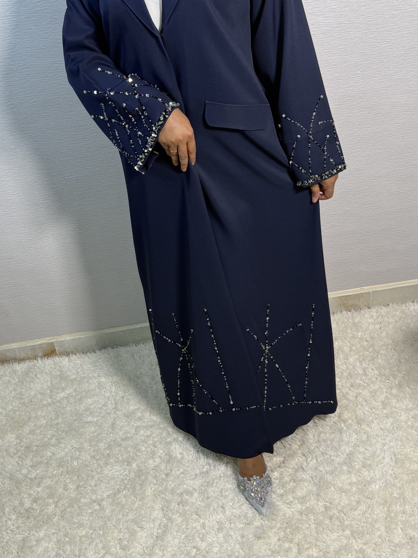 G033 Blue Abaya Set