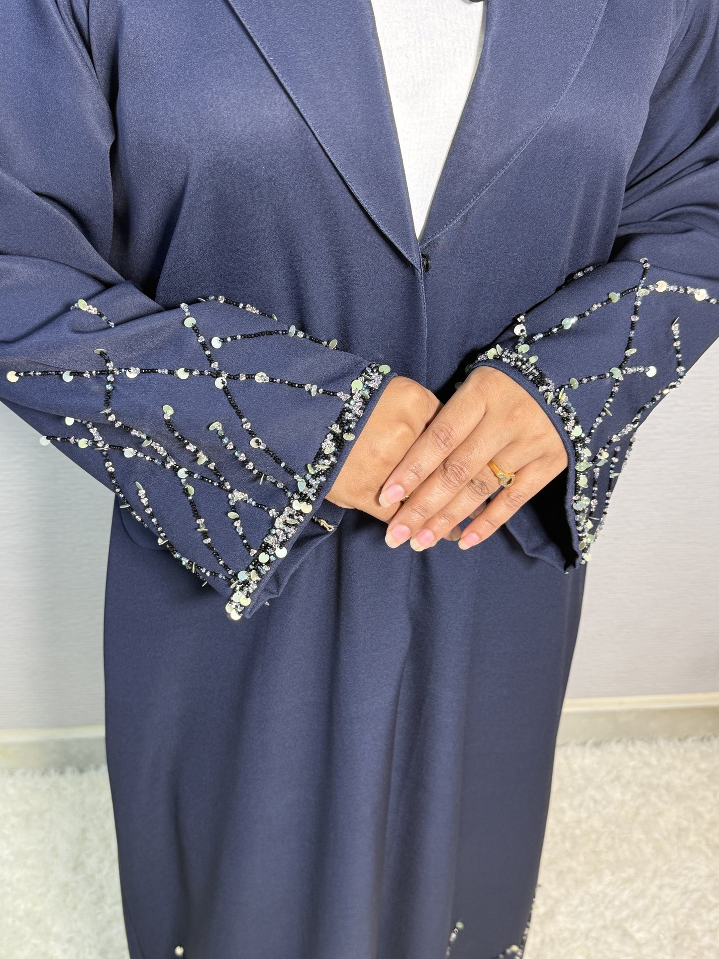 G033 Blue Abaya Set