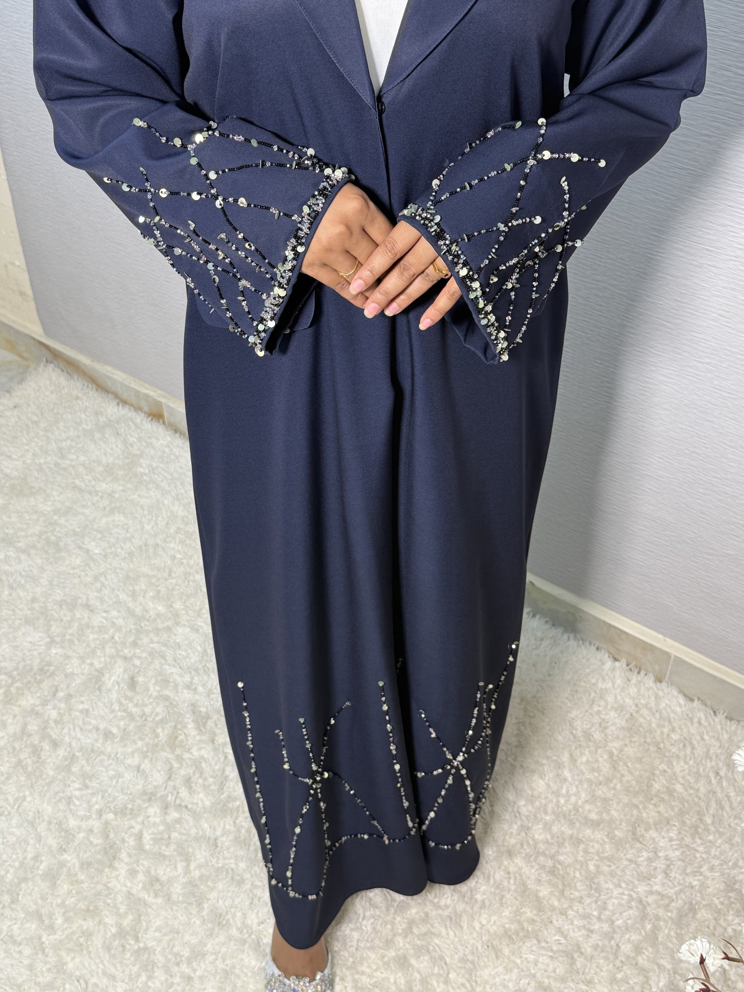 G033 Blue Abaya Set