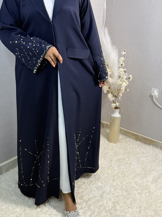 G033 Blue Abaya Set