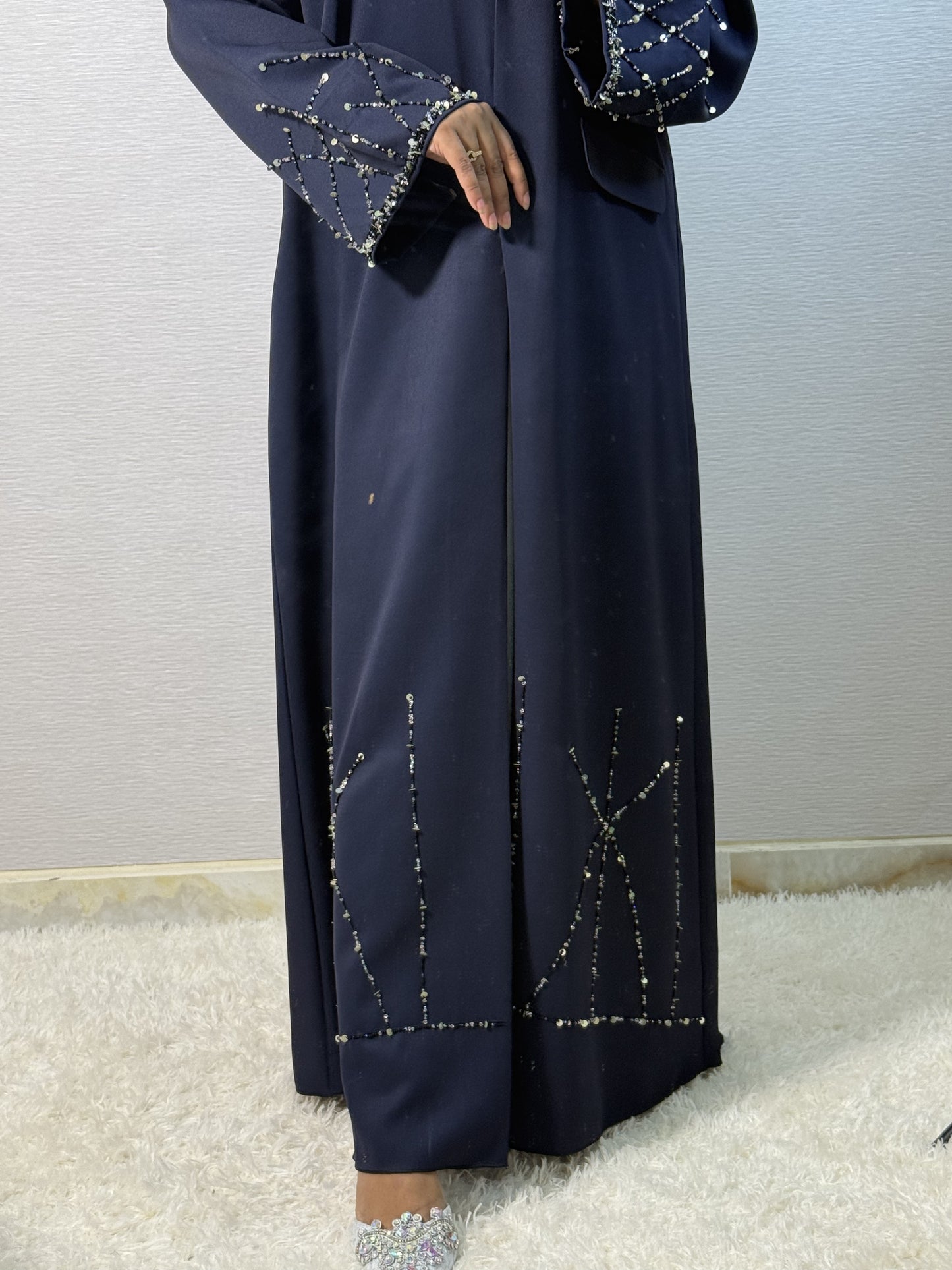 G033 Blue Abaya Set