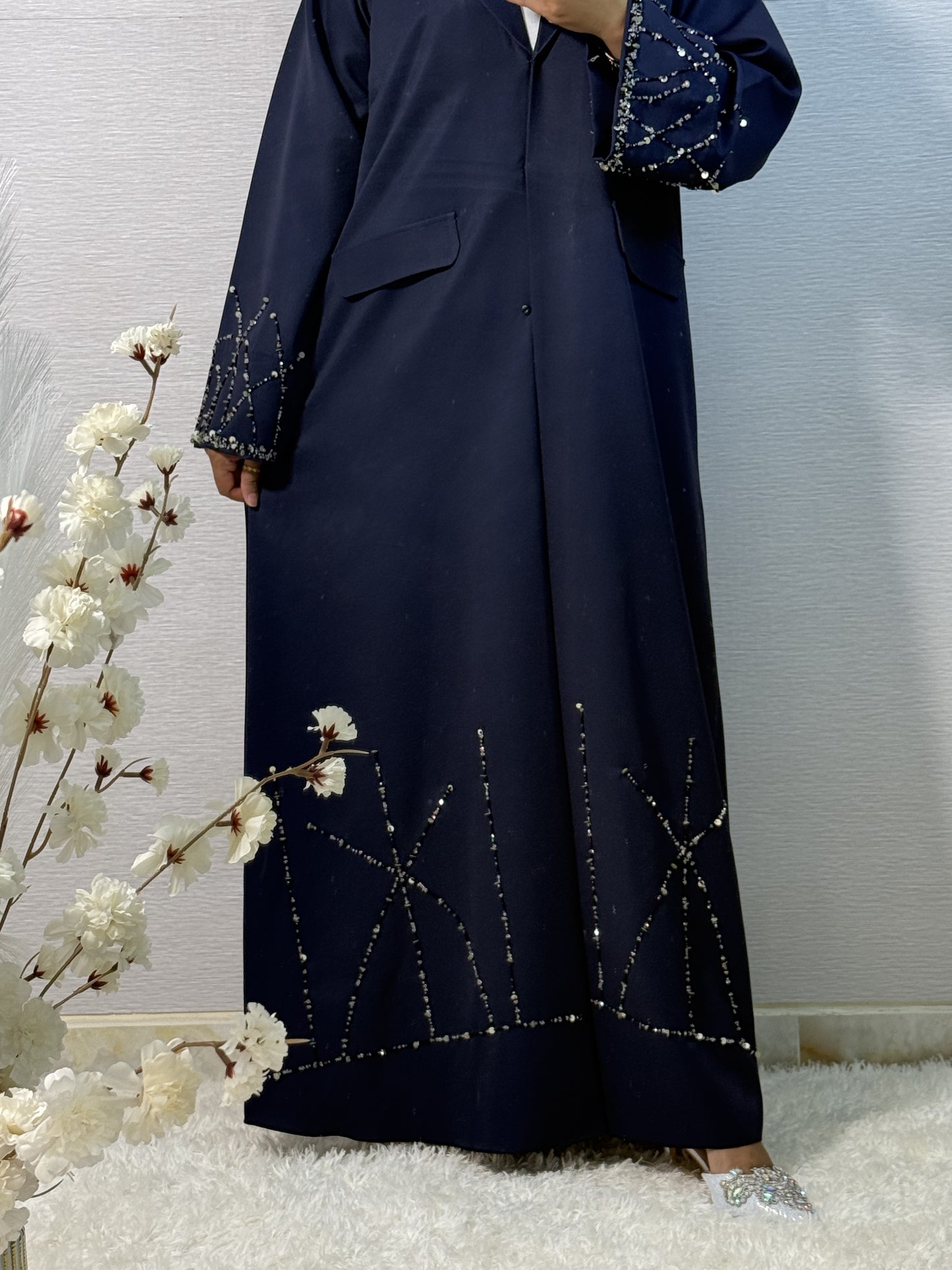 G033 Blue Abaya Set