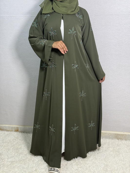 G041 Olive Abaya Set