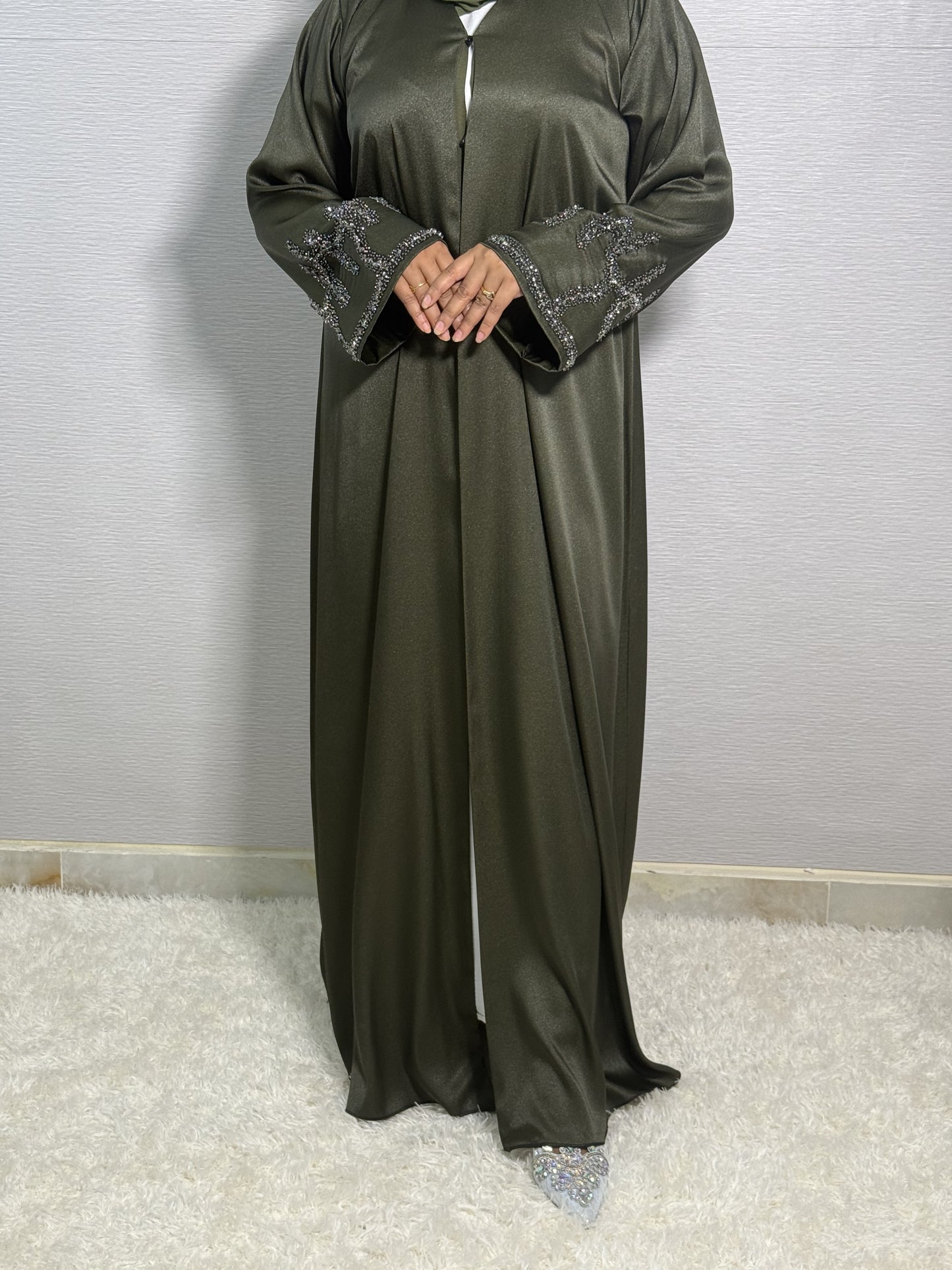 G043 Olive Abaya Set