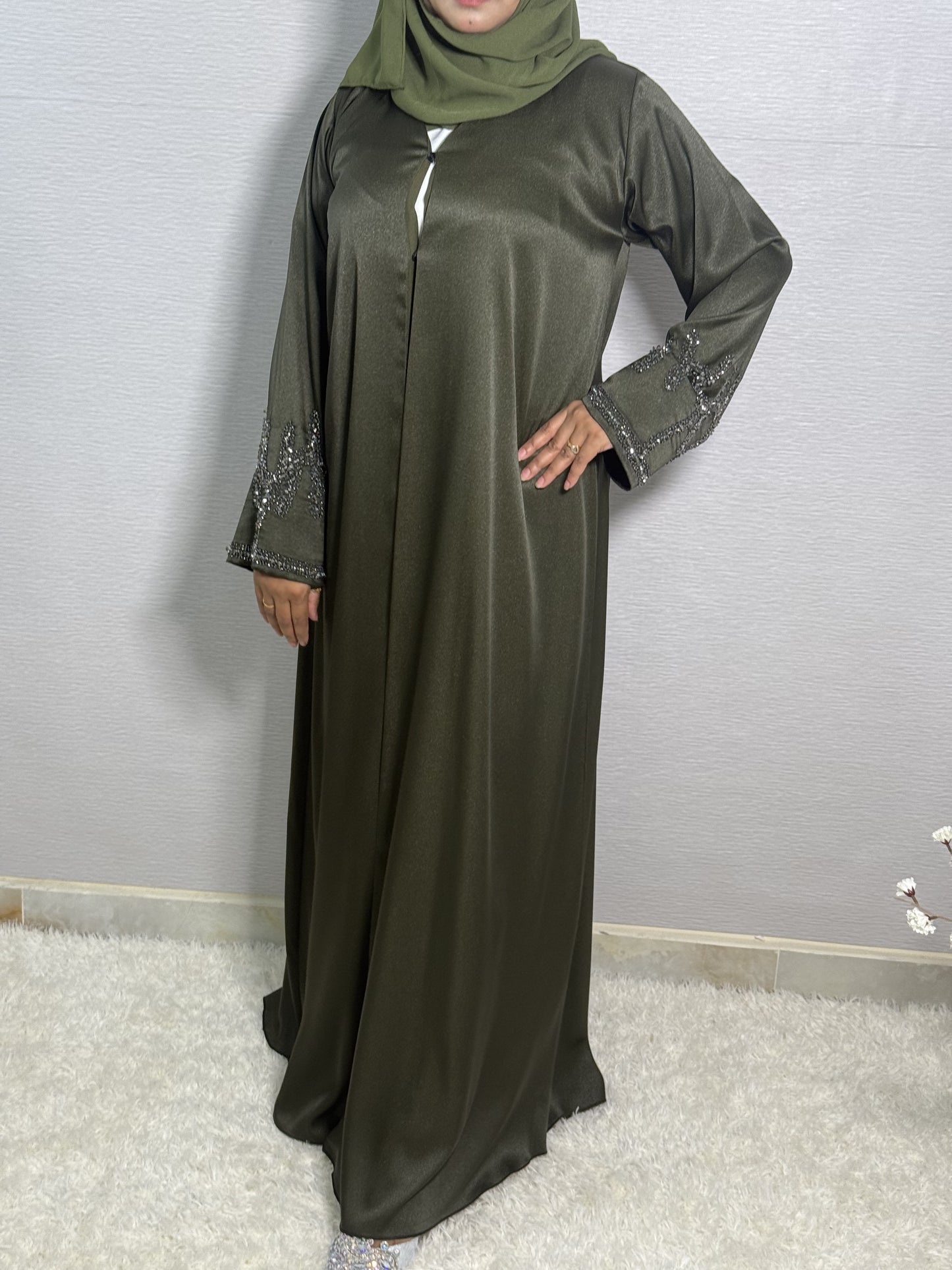 G043 Olive Abaya Set