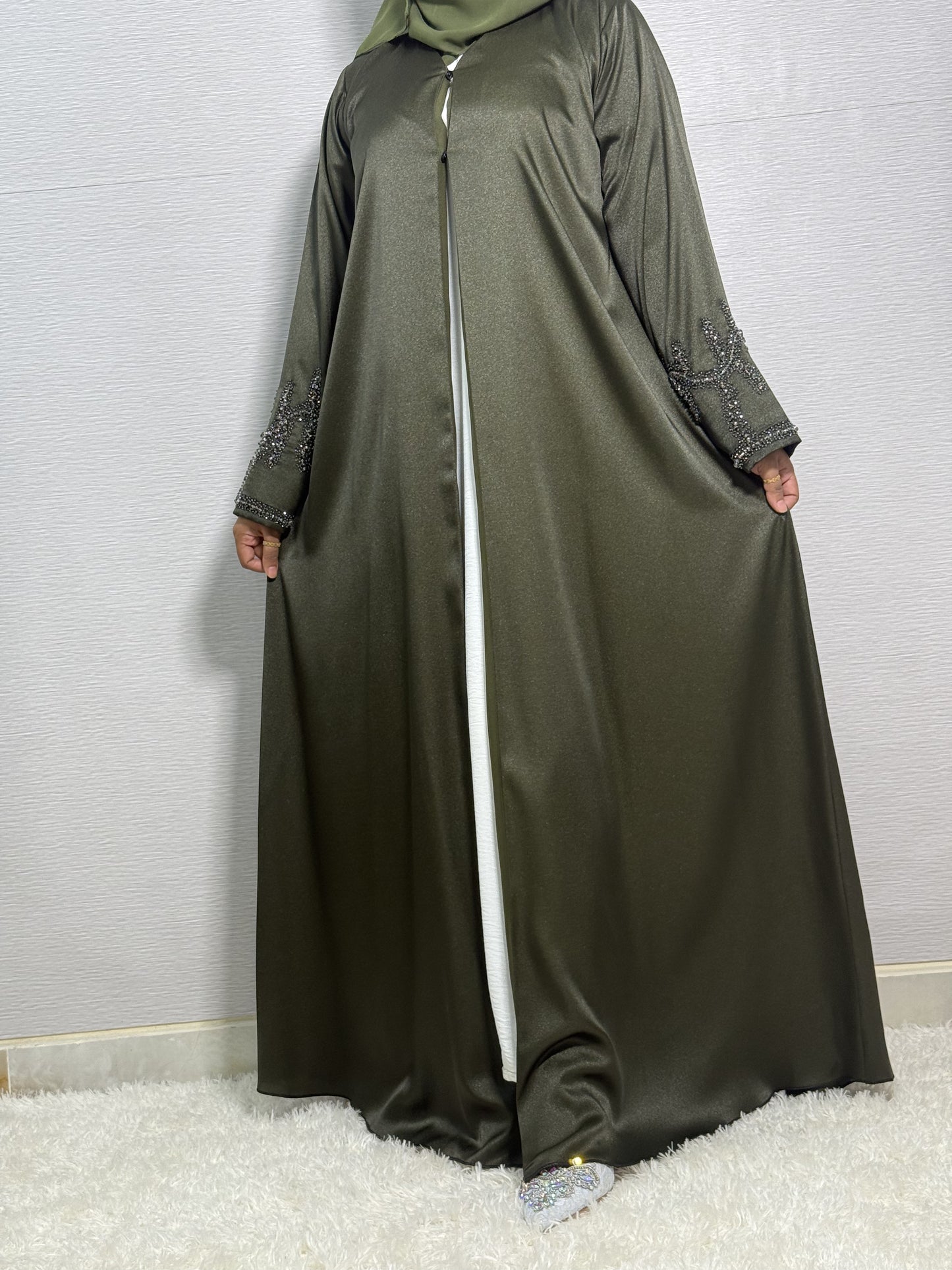 G043 Olive Abaya Set