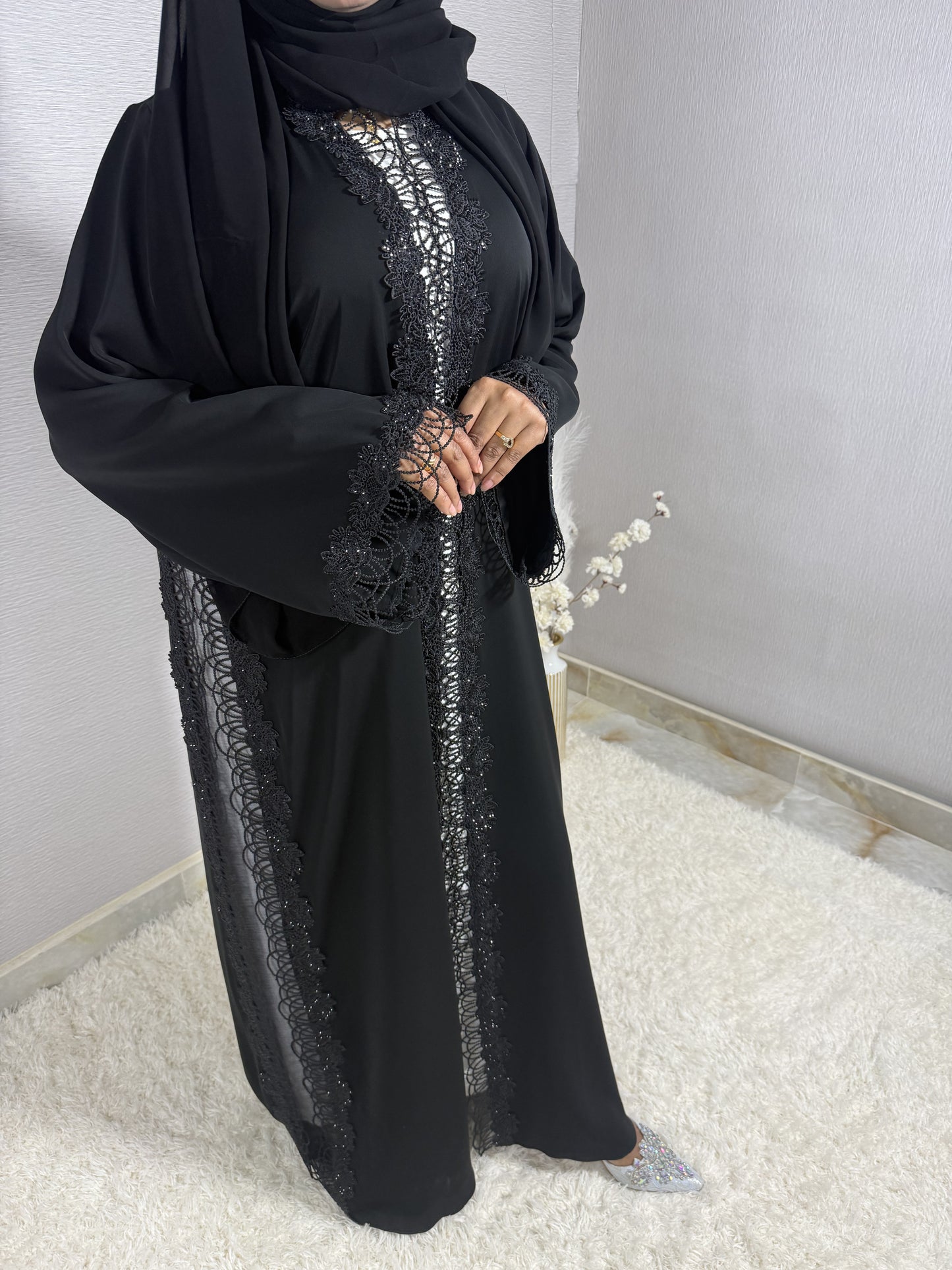 G045 Black Abaya Set