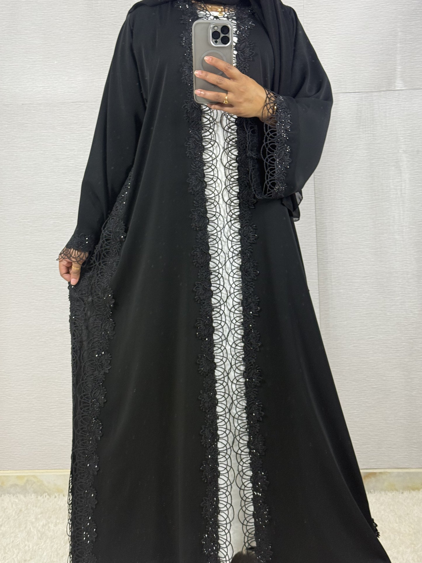 G045 Black Abaya Set