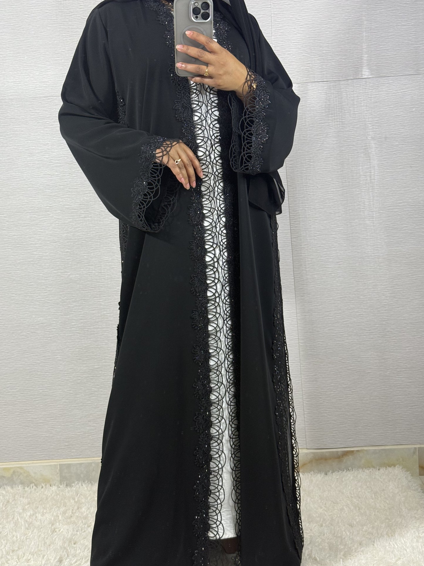 G045 Black Abaya Set