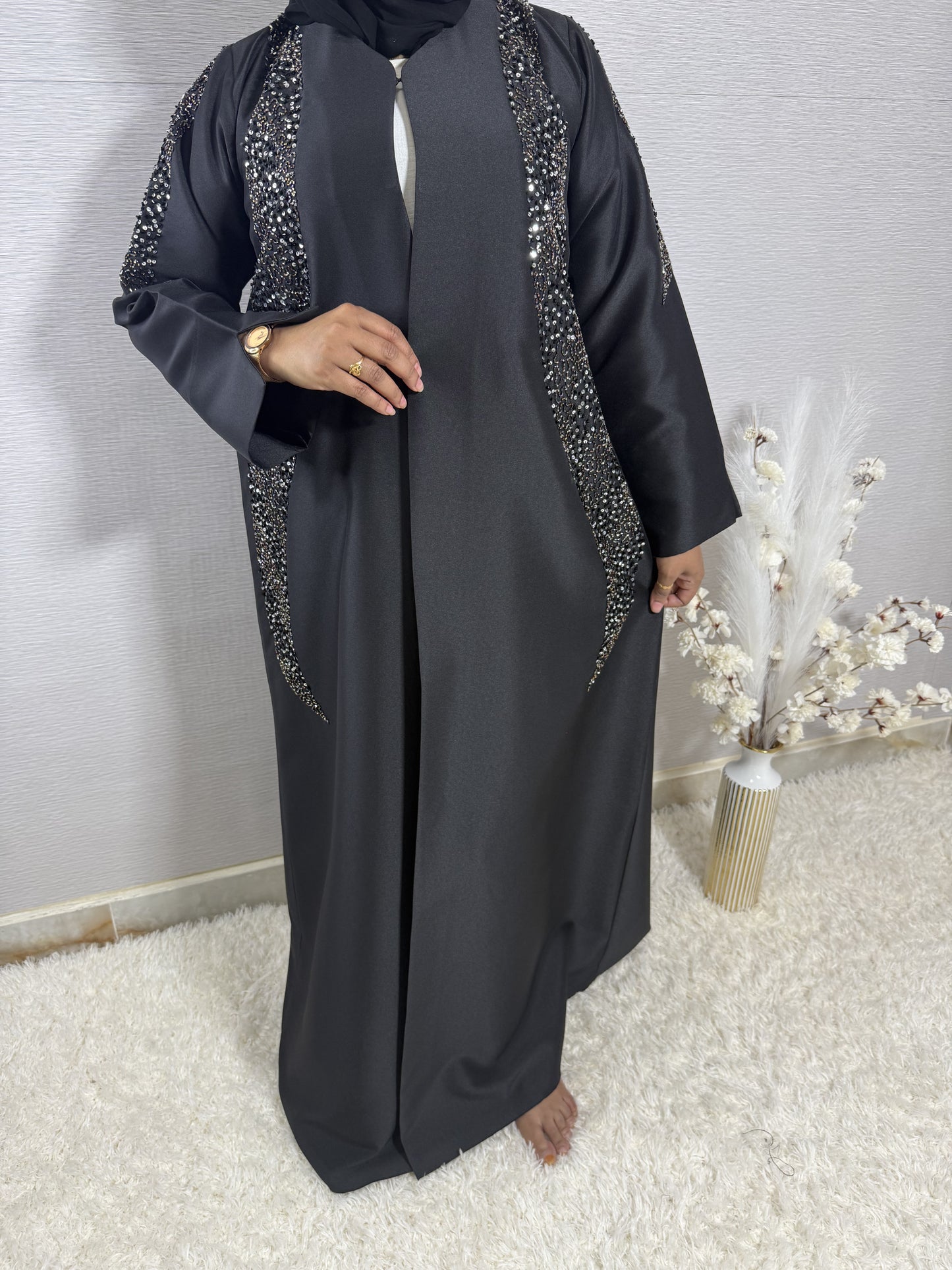 G046 Black Abaya Set