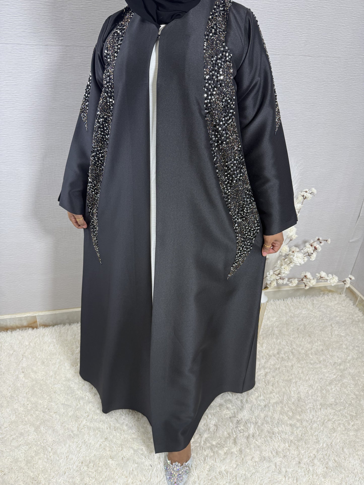 G046 Black Abaya Set