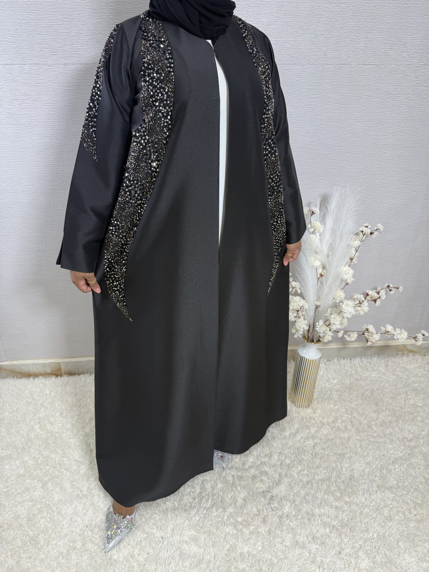 G046 Black Abaya Set