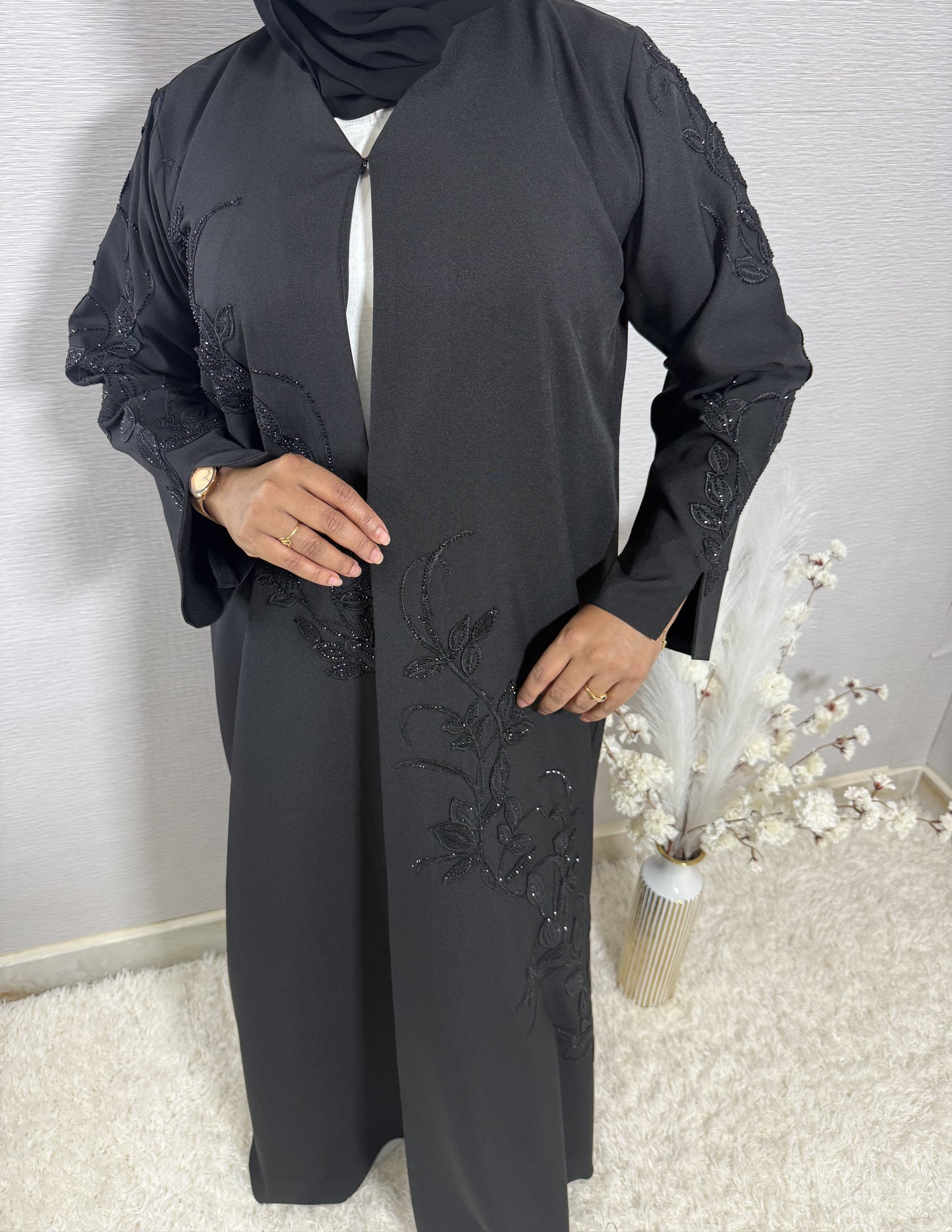 G048 Black Abaya Set