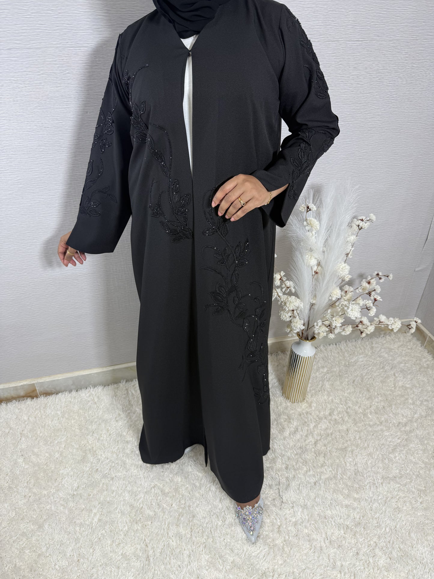 G048 Black Abaya Set