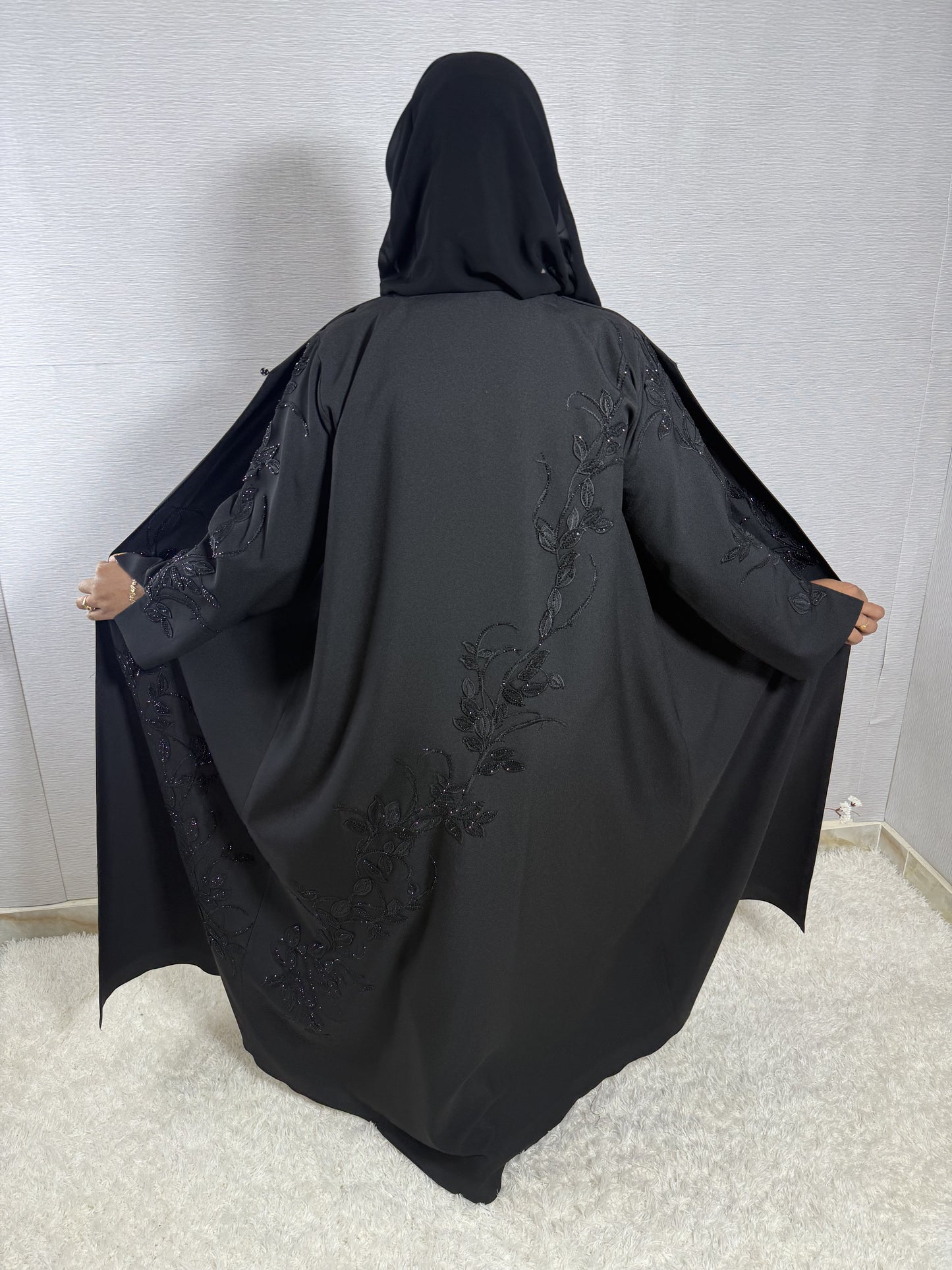 G048 Black Abaya Set