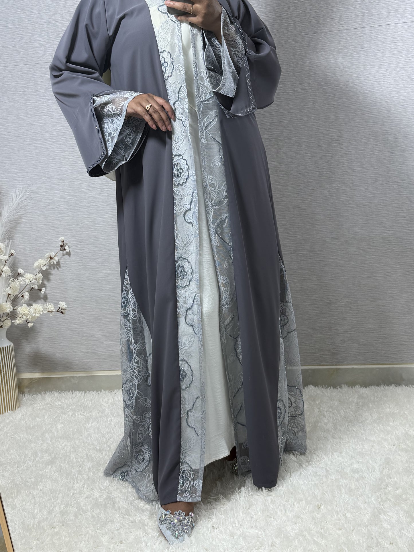 G051 Light Purple Abaya Set