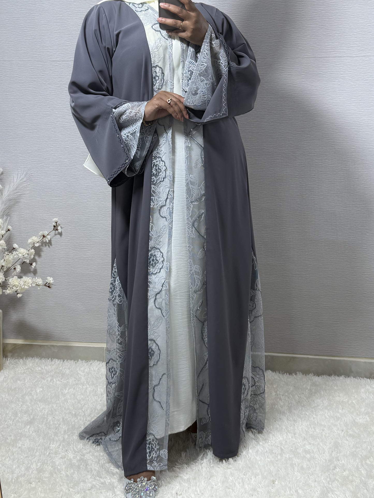 G051 Light Purple Abaya Set