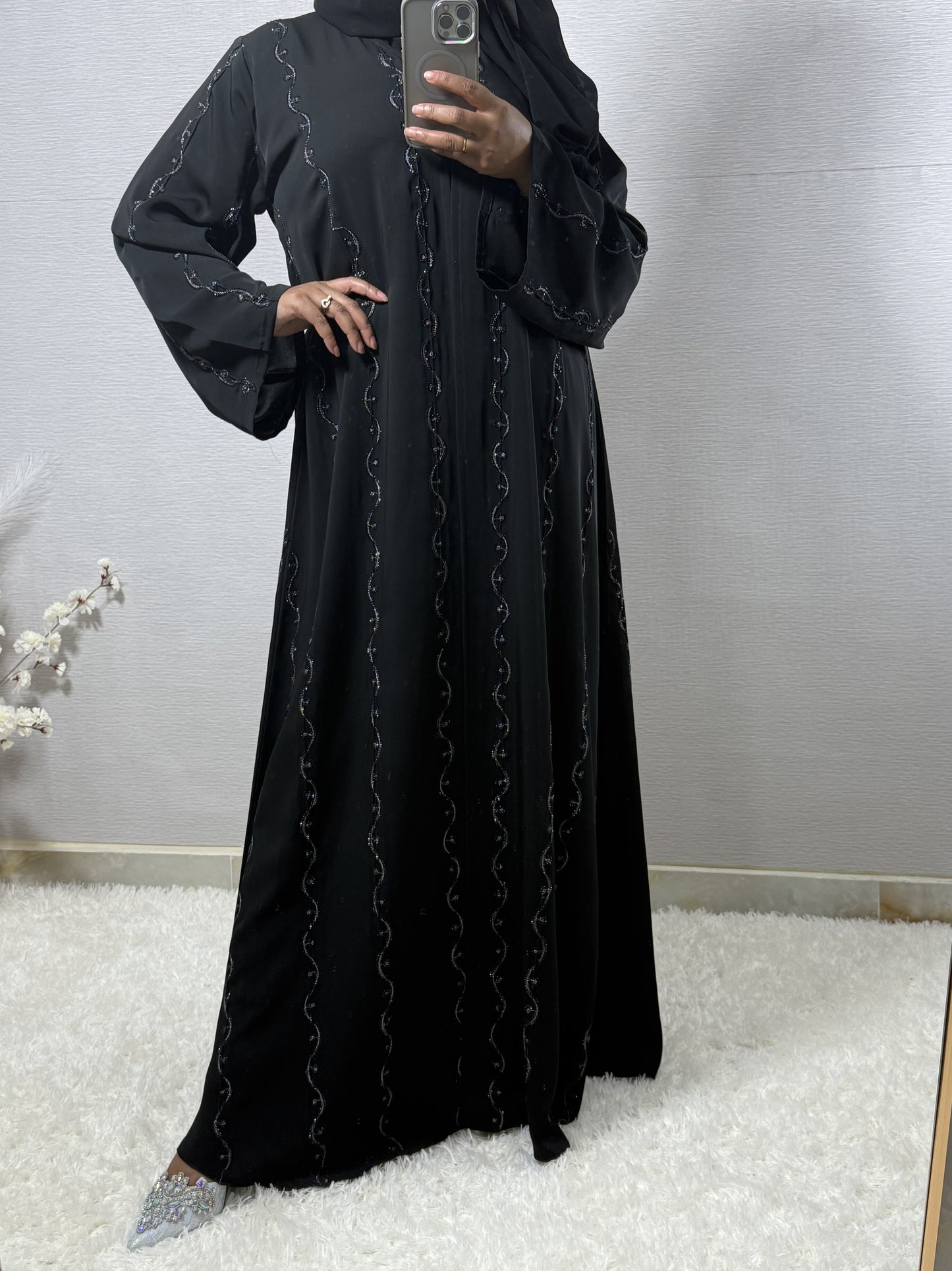 G052 Black Abaya Set