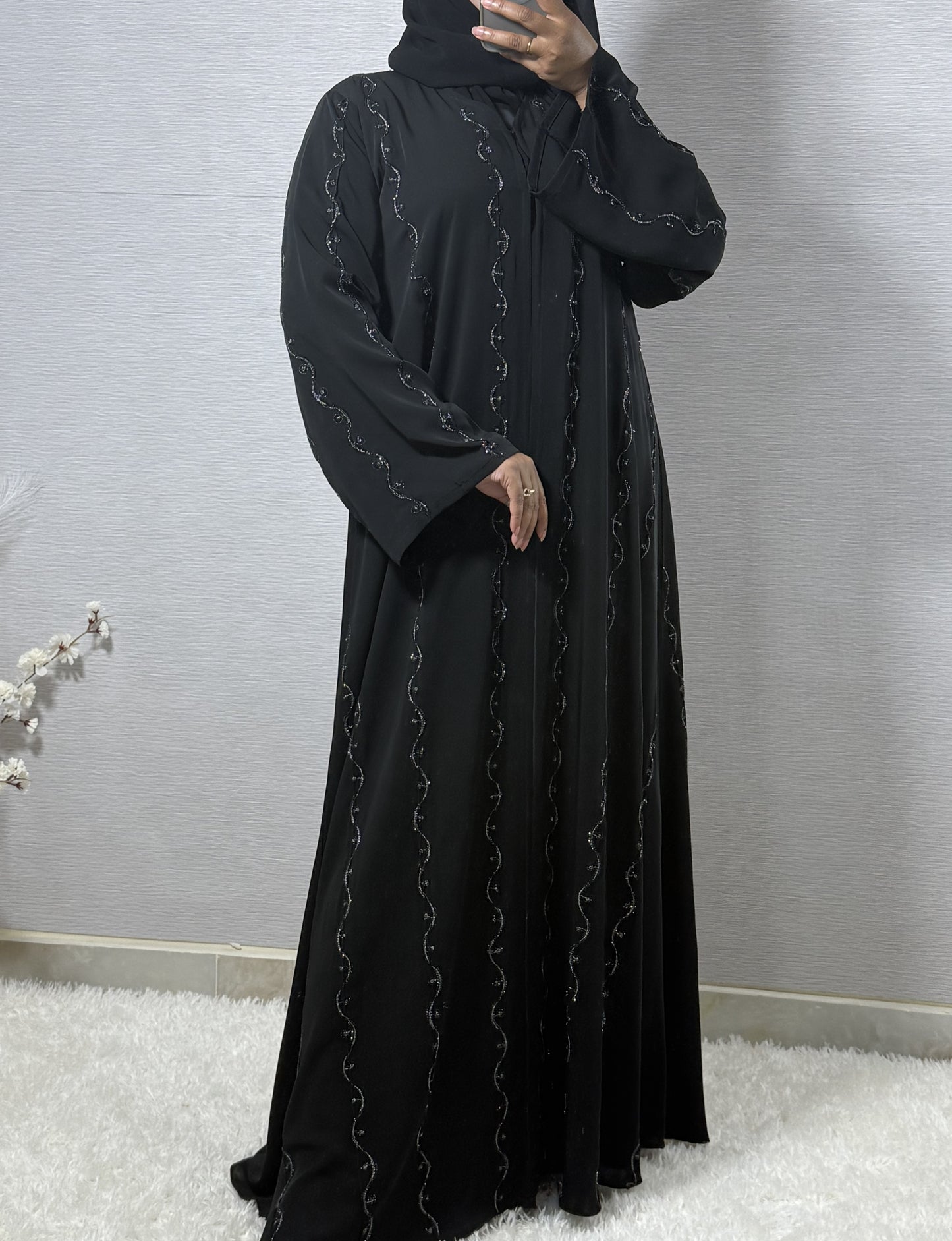 G052 Black Abaya Set