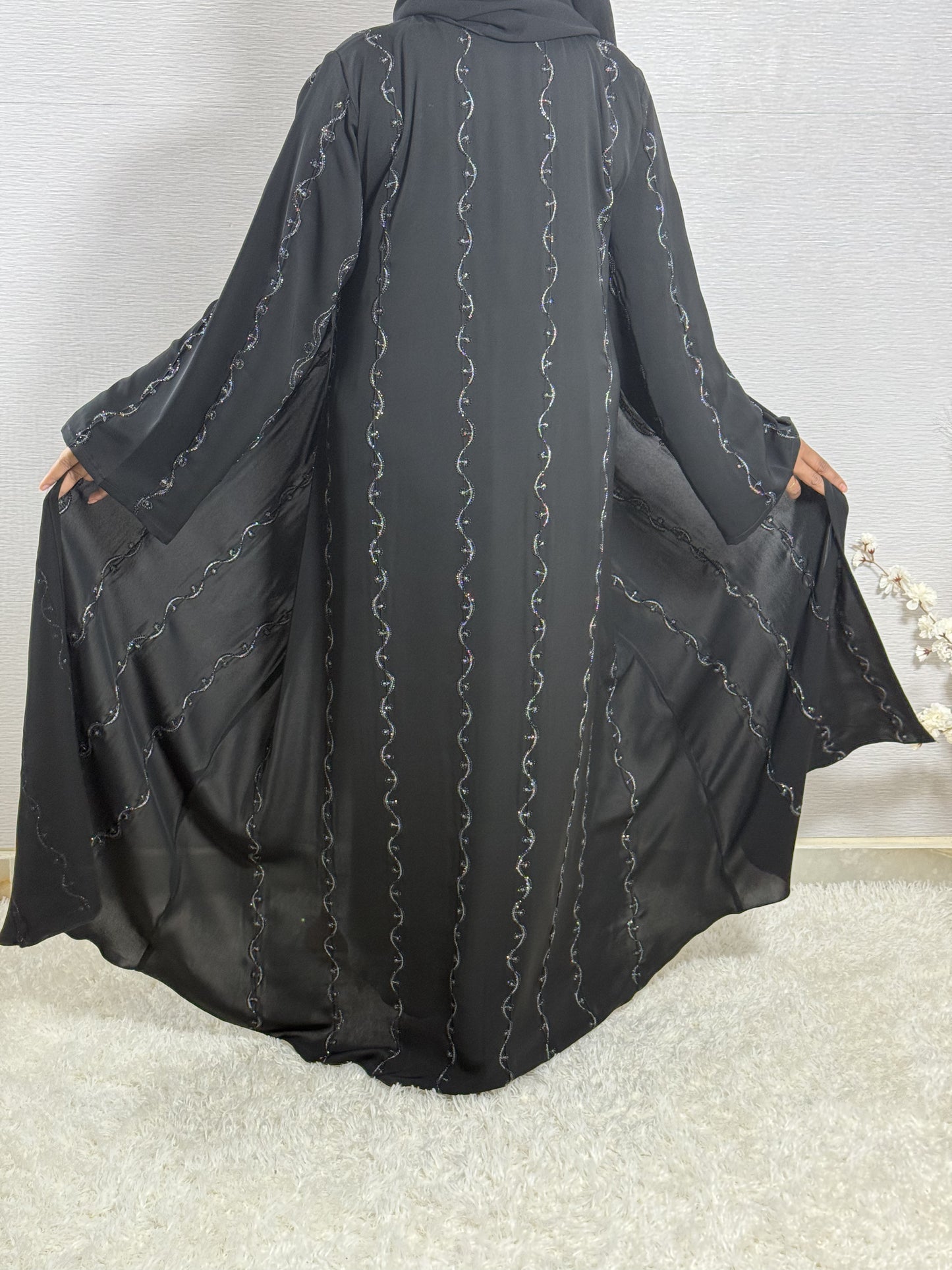 G052 Black Abaya Set