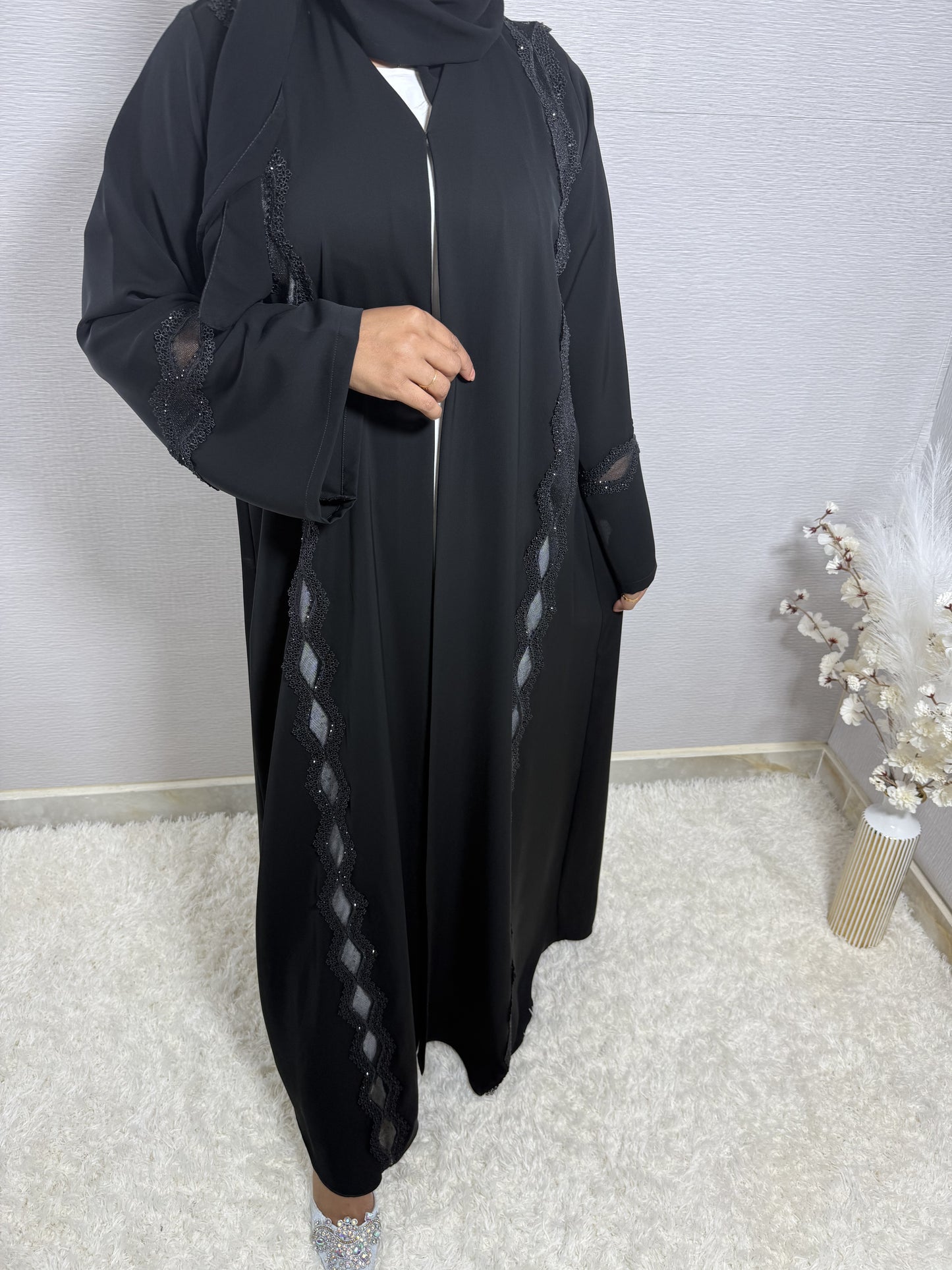 G054 Black Abaya Set