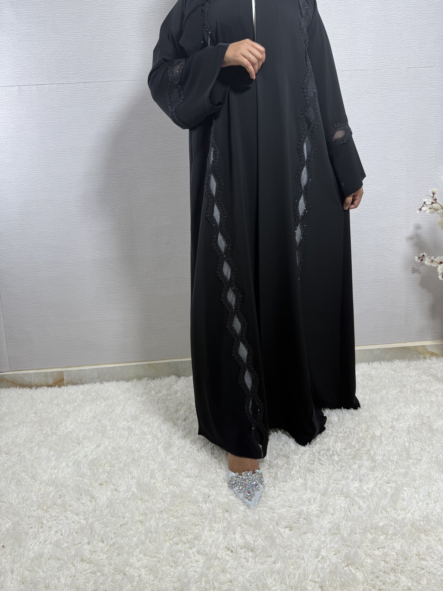 G054 Black Abaya Set