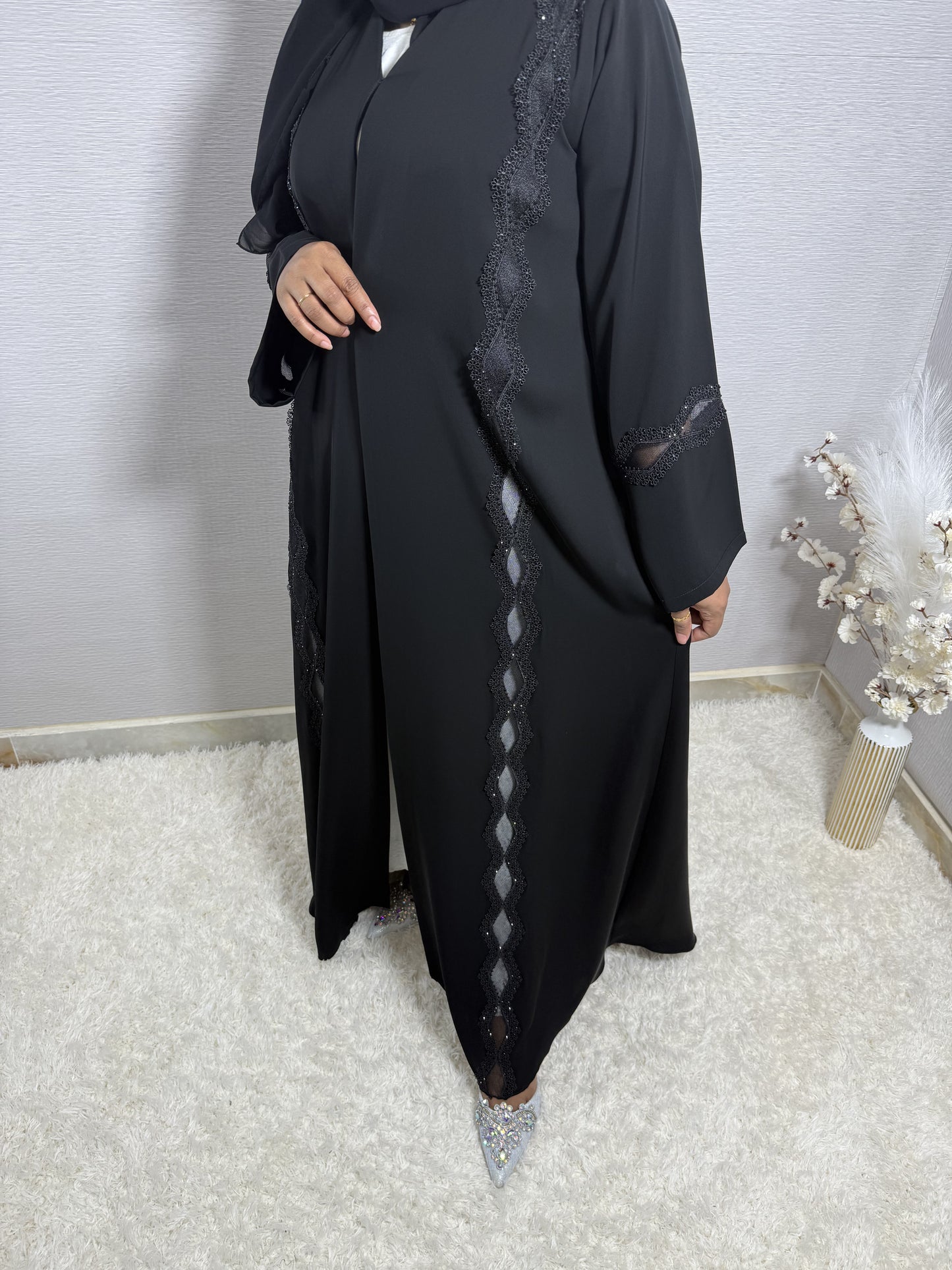 G054 Black Abaya Set