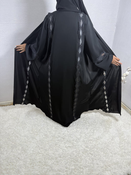 G054 Black Abaya Set