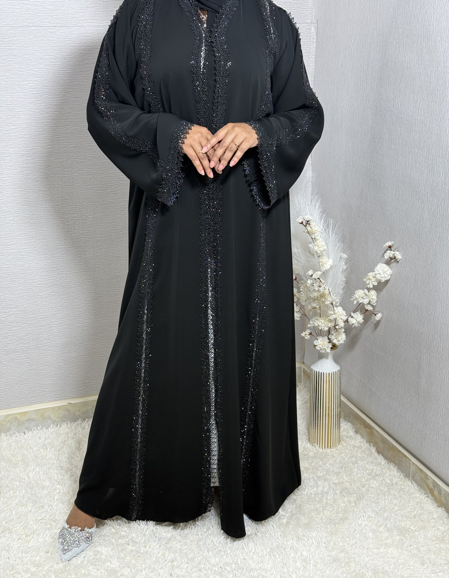 G055 Black Abaya Set