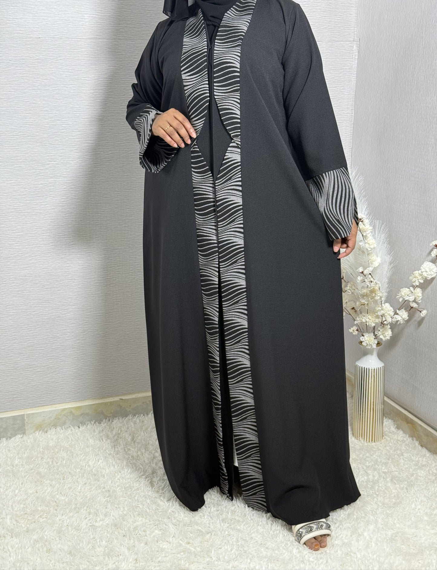 G056 Black Abaya Set