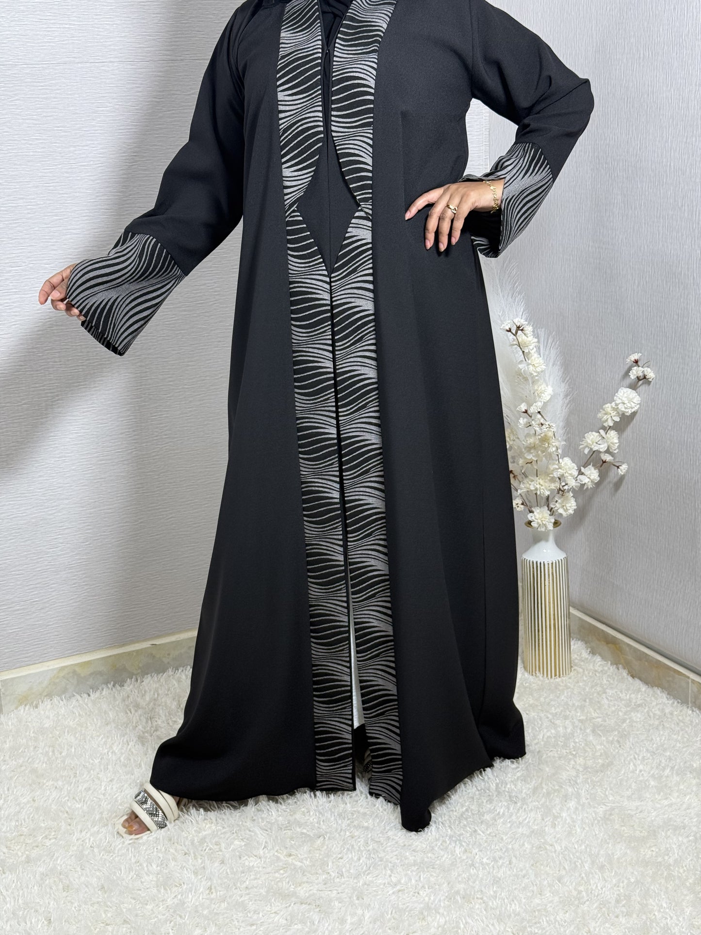 G056 Black Abaya Set