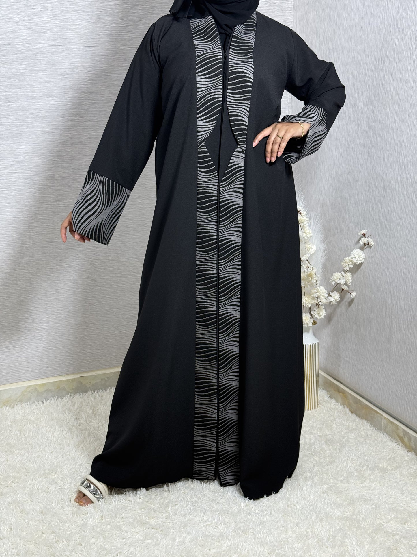 G056 Black Abaya Set