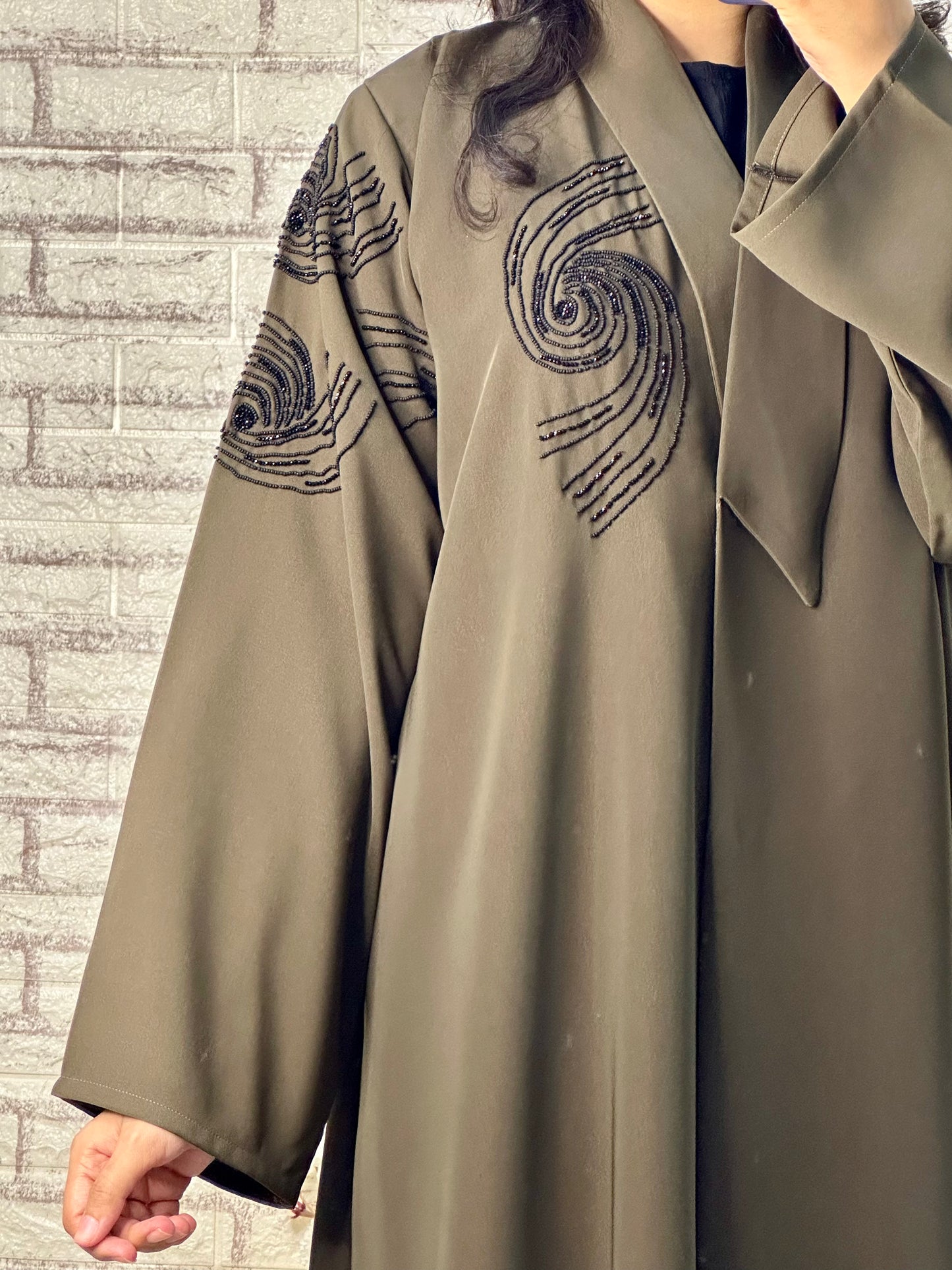 G024  Olive  Barbie Abaya set