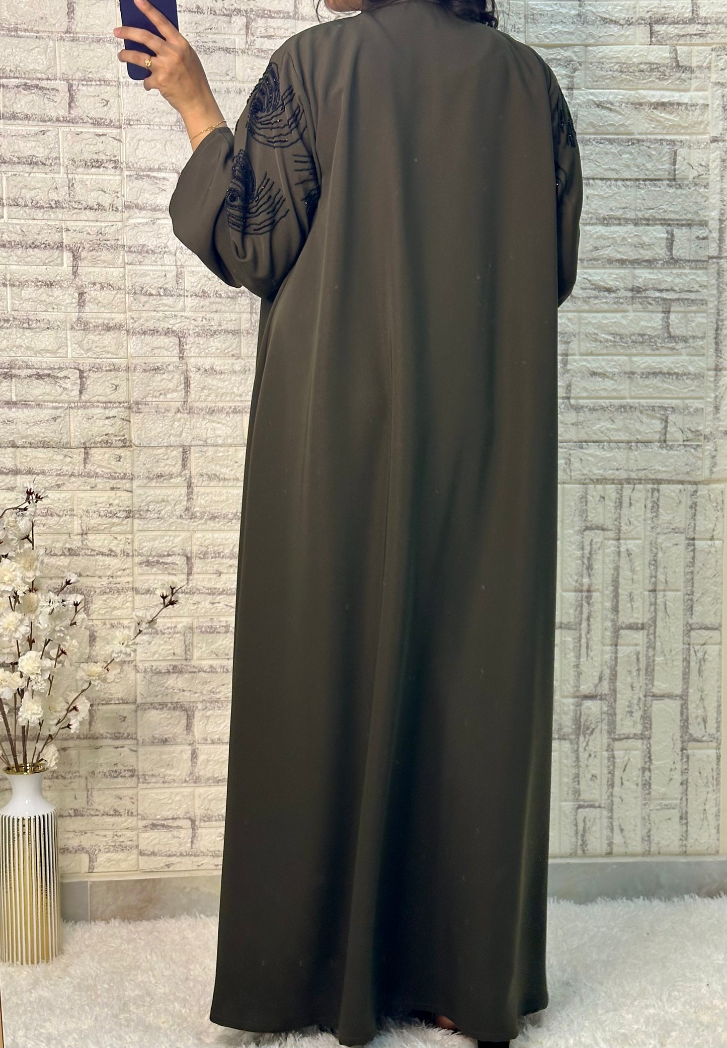 G024  Olive  Barbie Abaya set