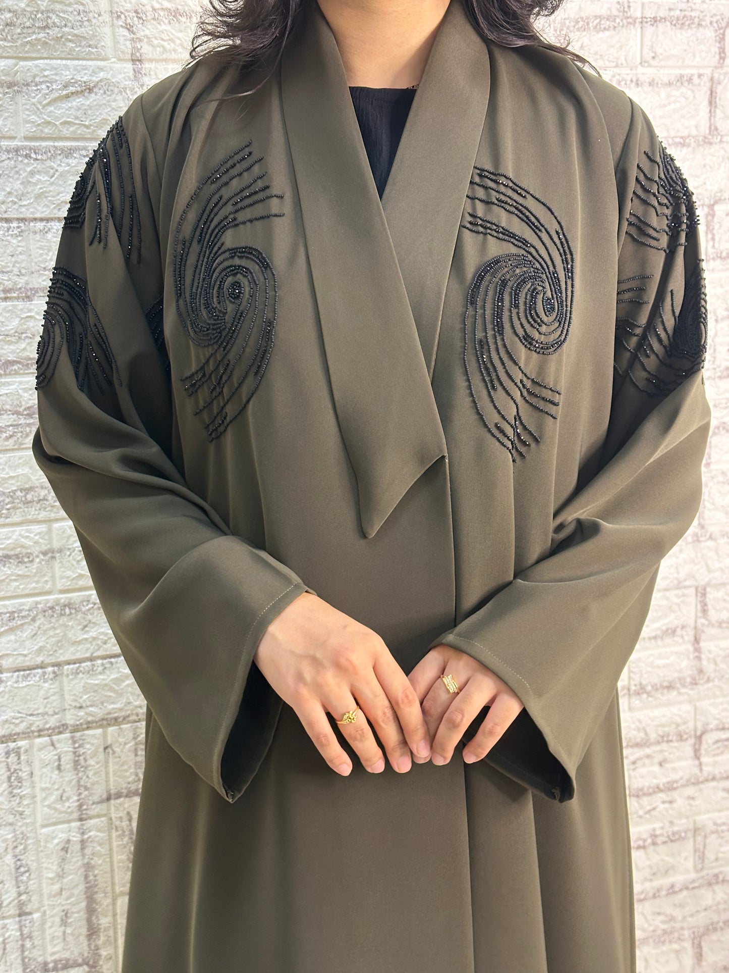 G024  Olive  Barbie Abaya set