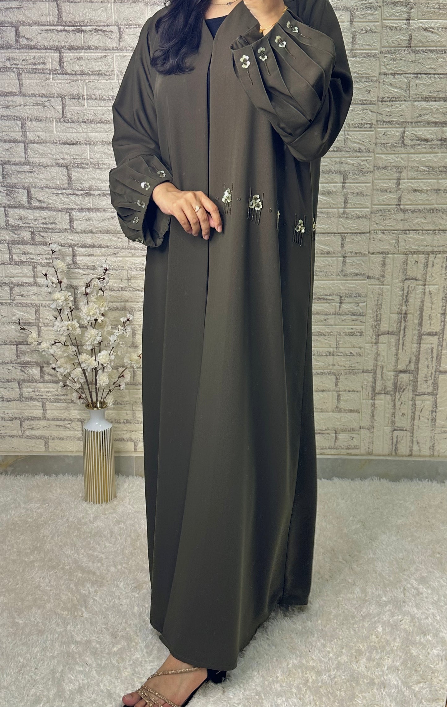 G003 Olive Barbie Abaya set