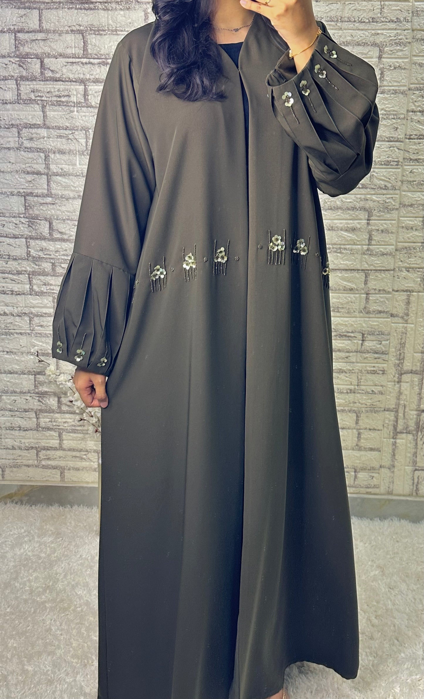 G003 Olive Barbie Abaya set