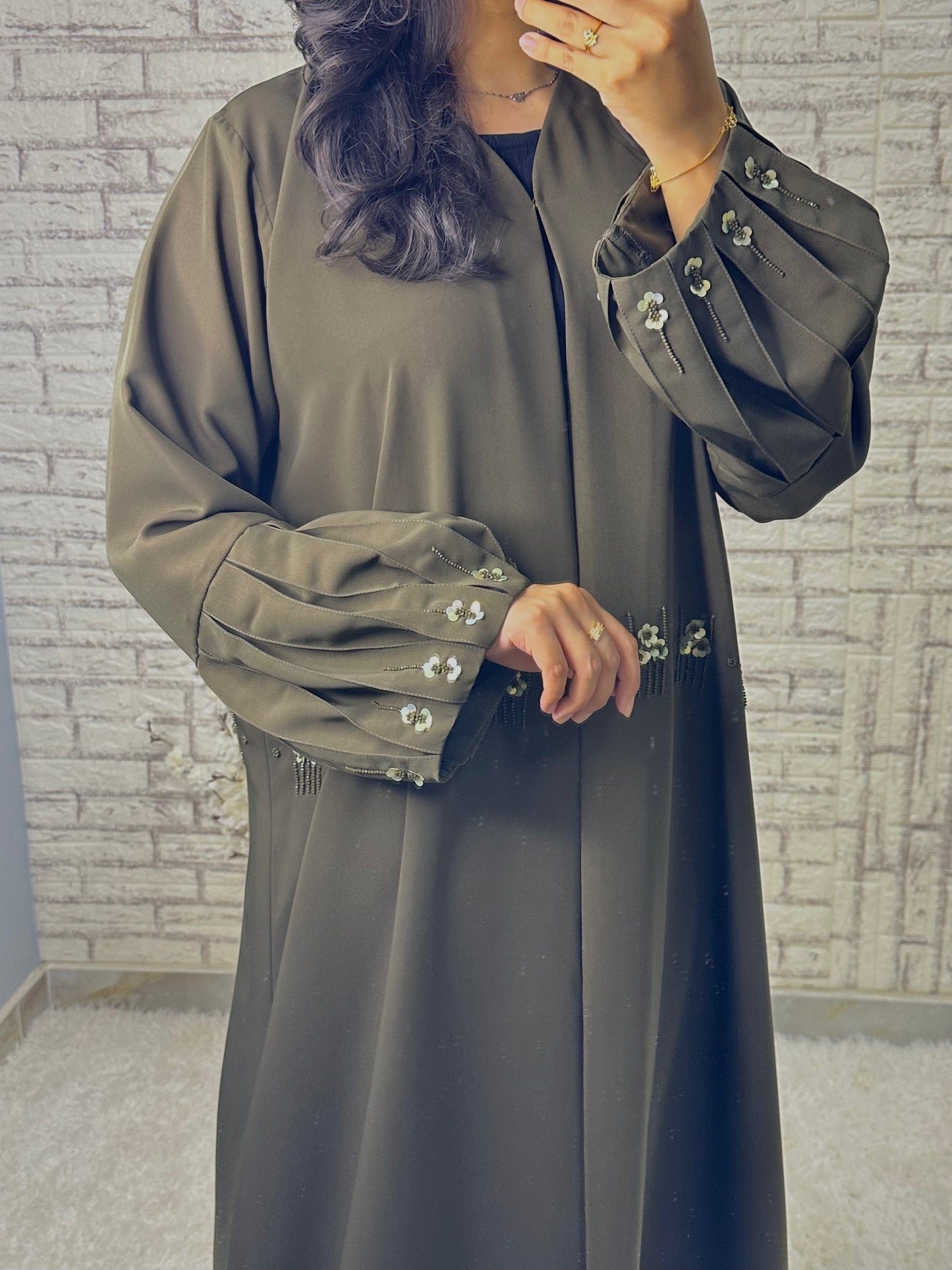 G003 Olive Barbie Abaya set