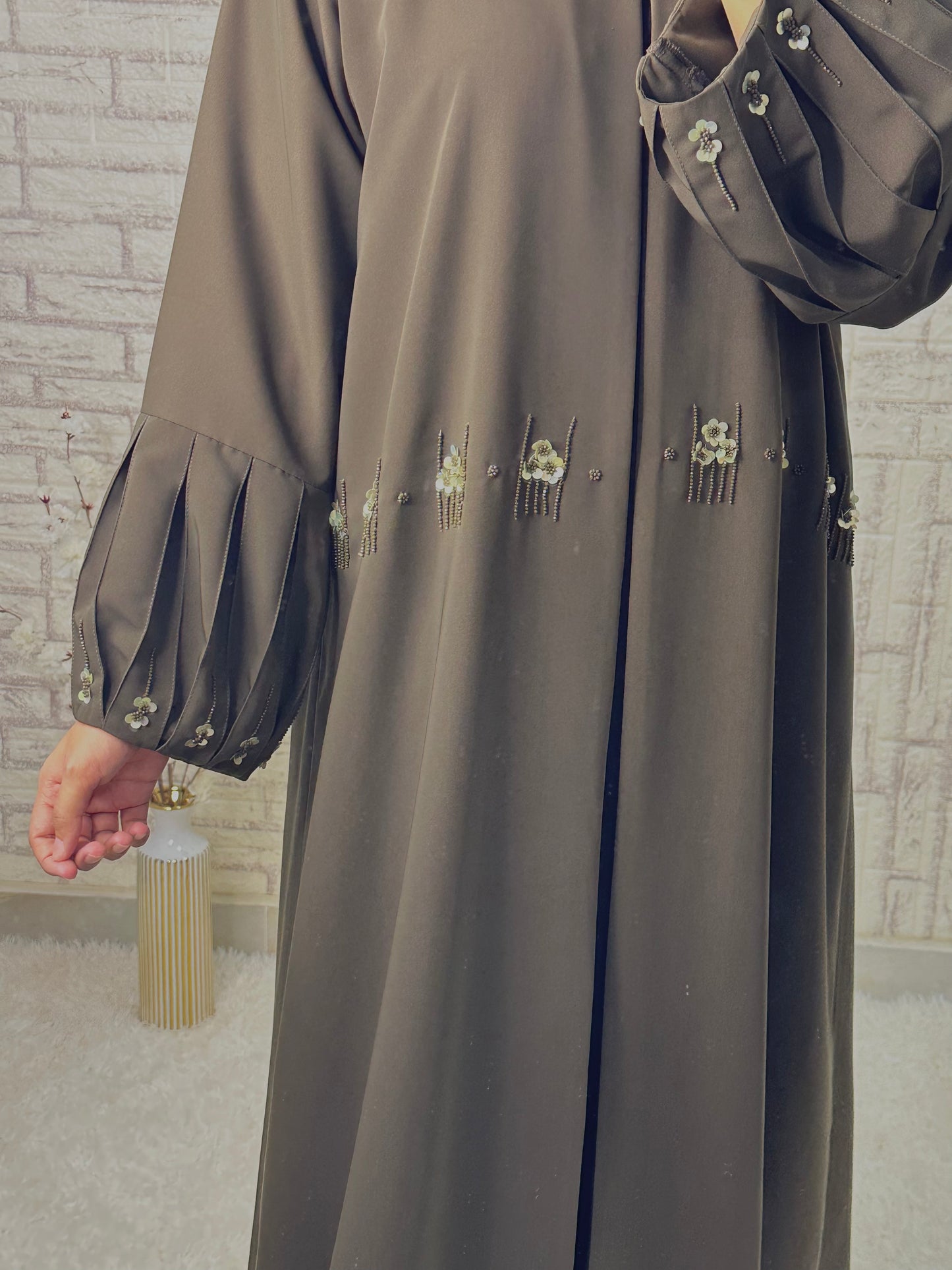 G003 Olive Barbie Abaya set