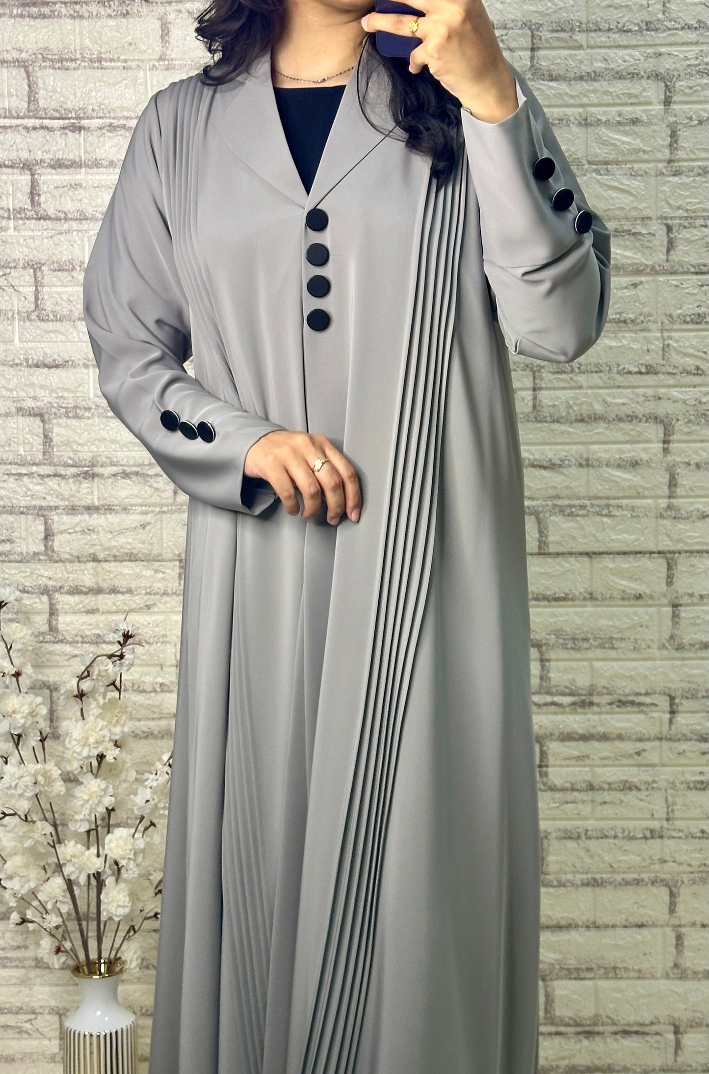 G004 Grey Abaya Set