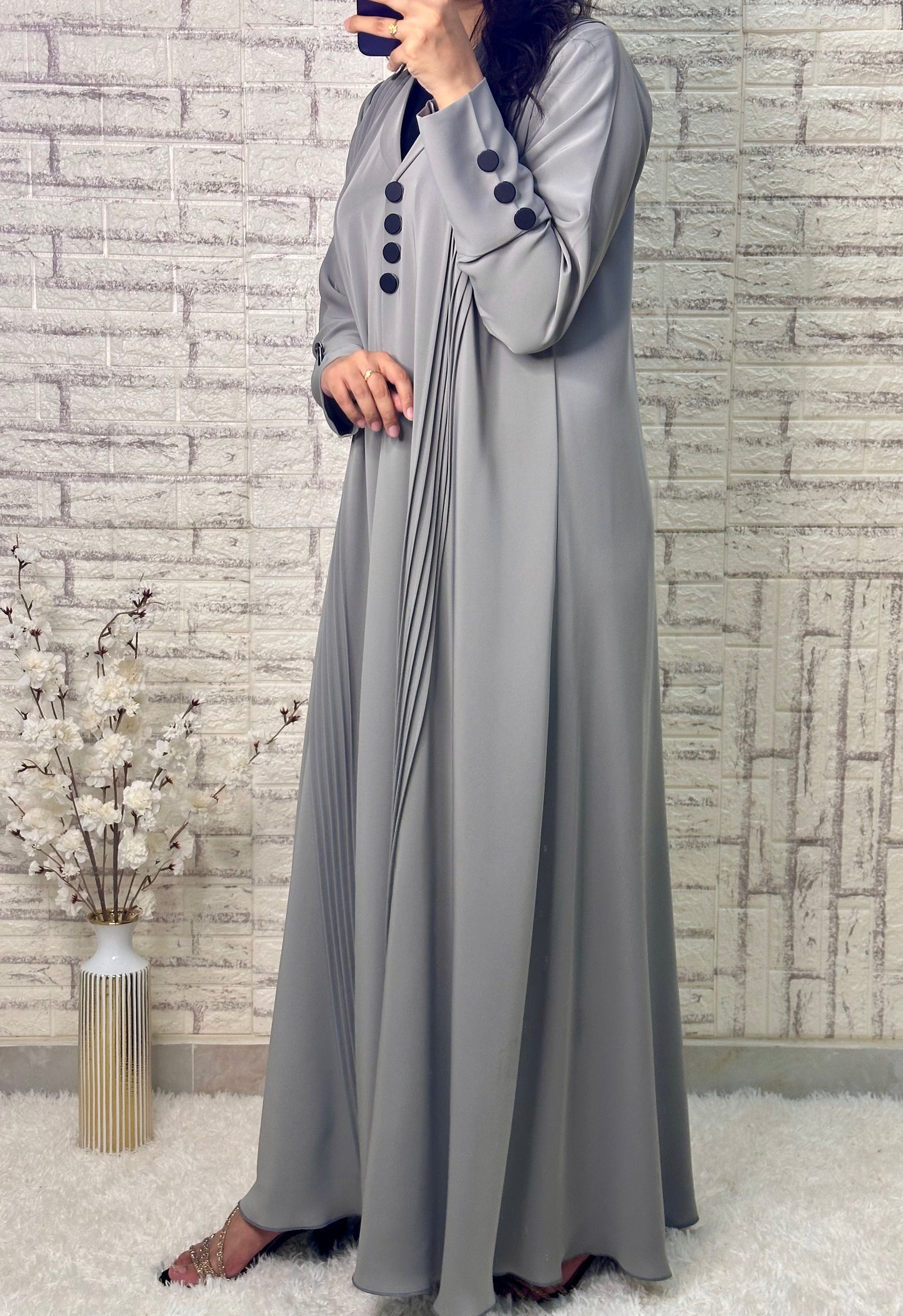 G004 Grey Abaya Set