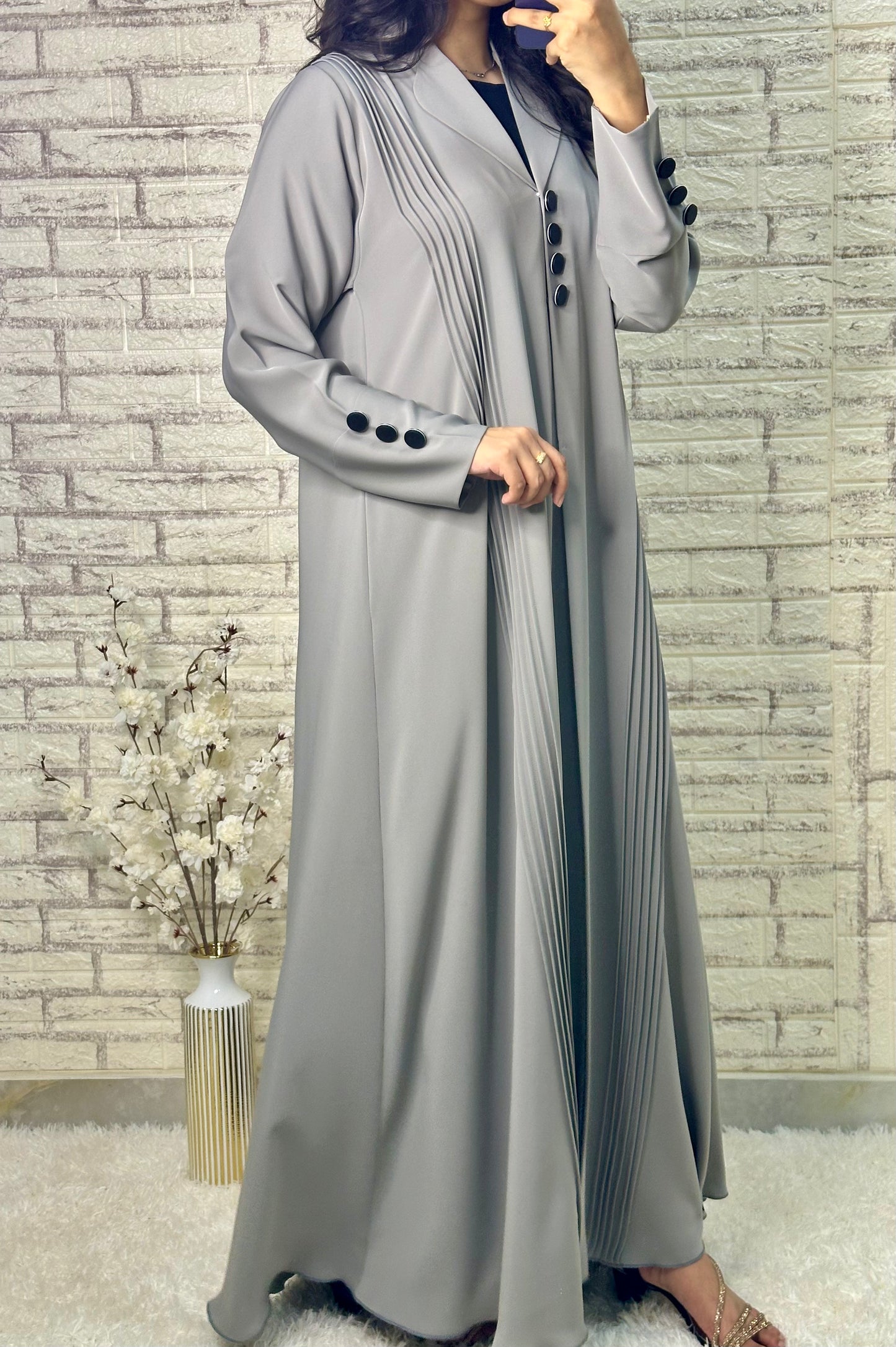 G004 Grey Abaya Set