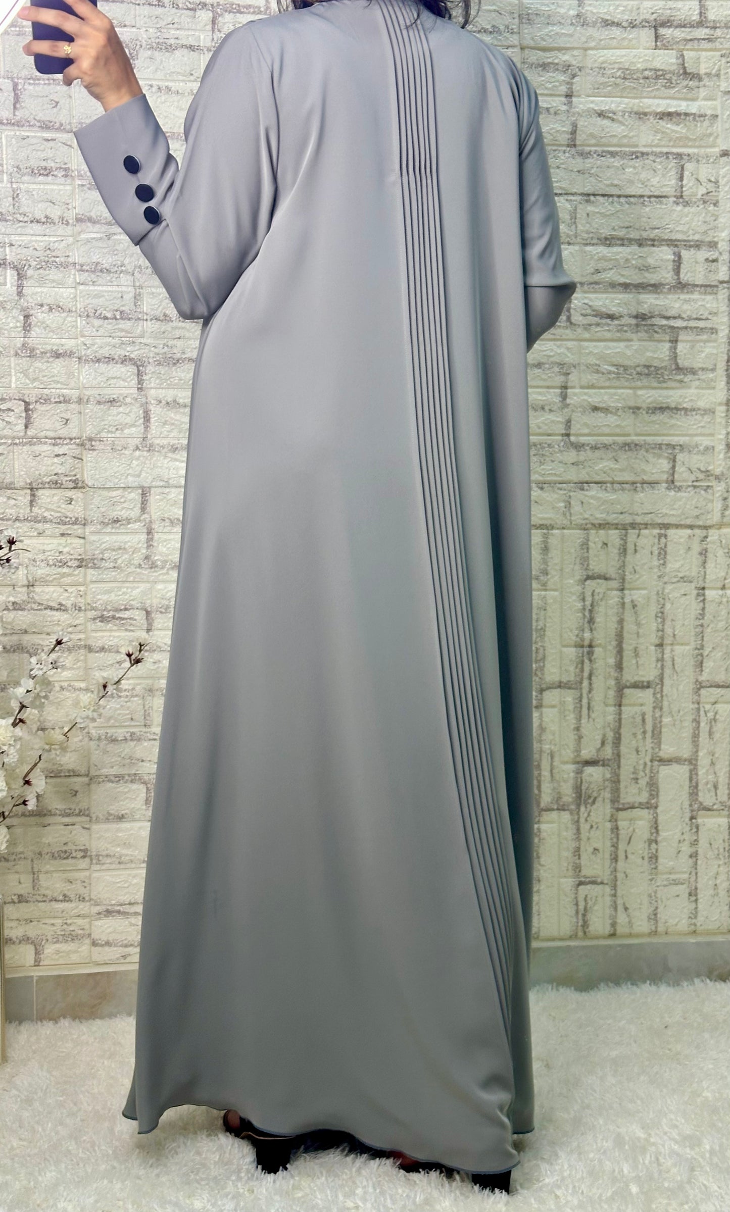 G004 Grey Abaya Set